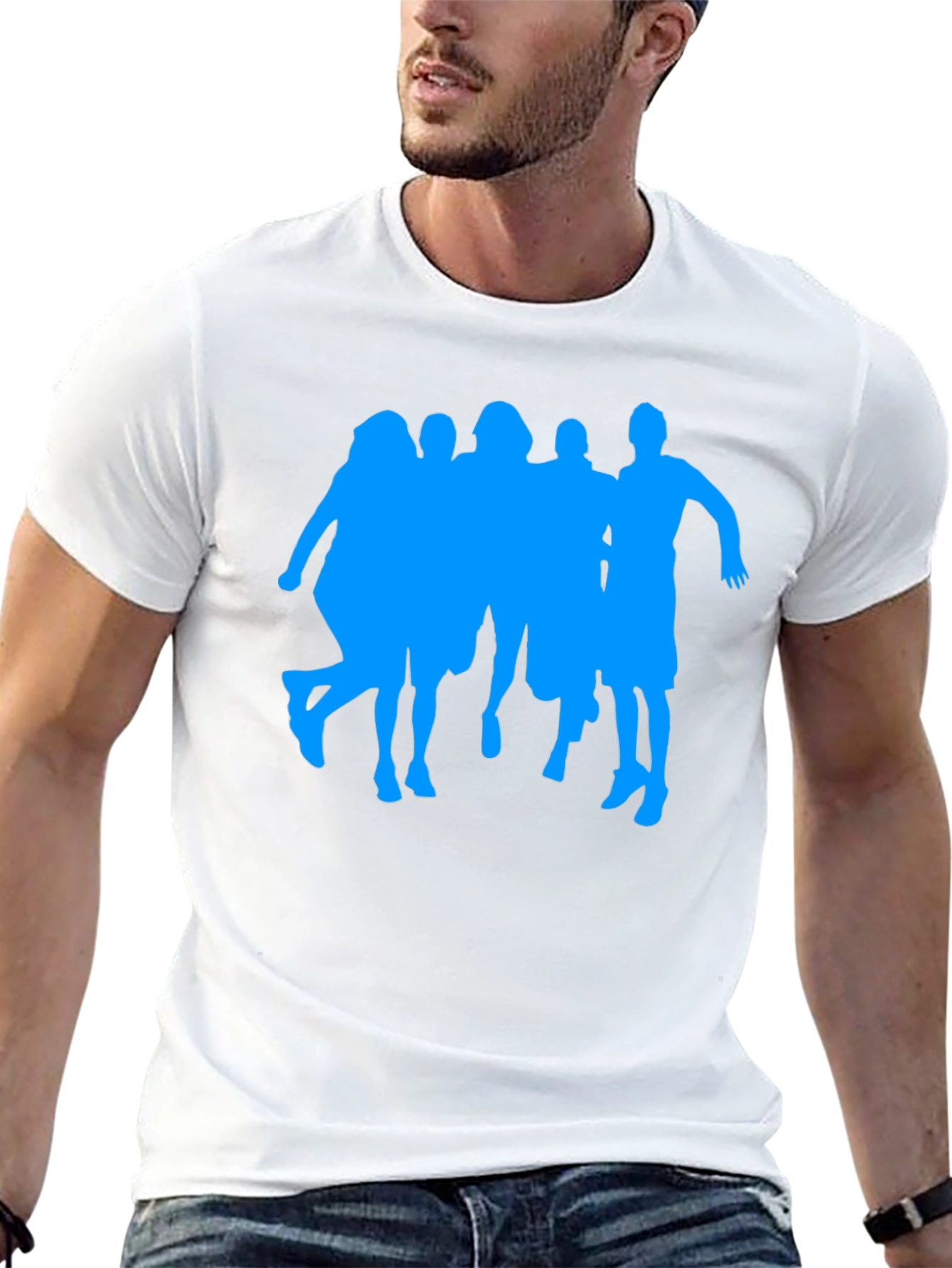 Silhouette Crew Graphic Tee - Casual Black T-Shirt