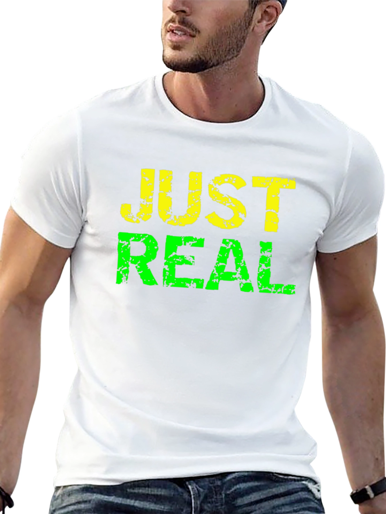 Just Real Distressed Graphic Tee
