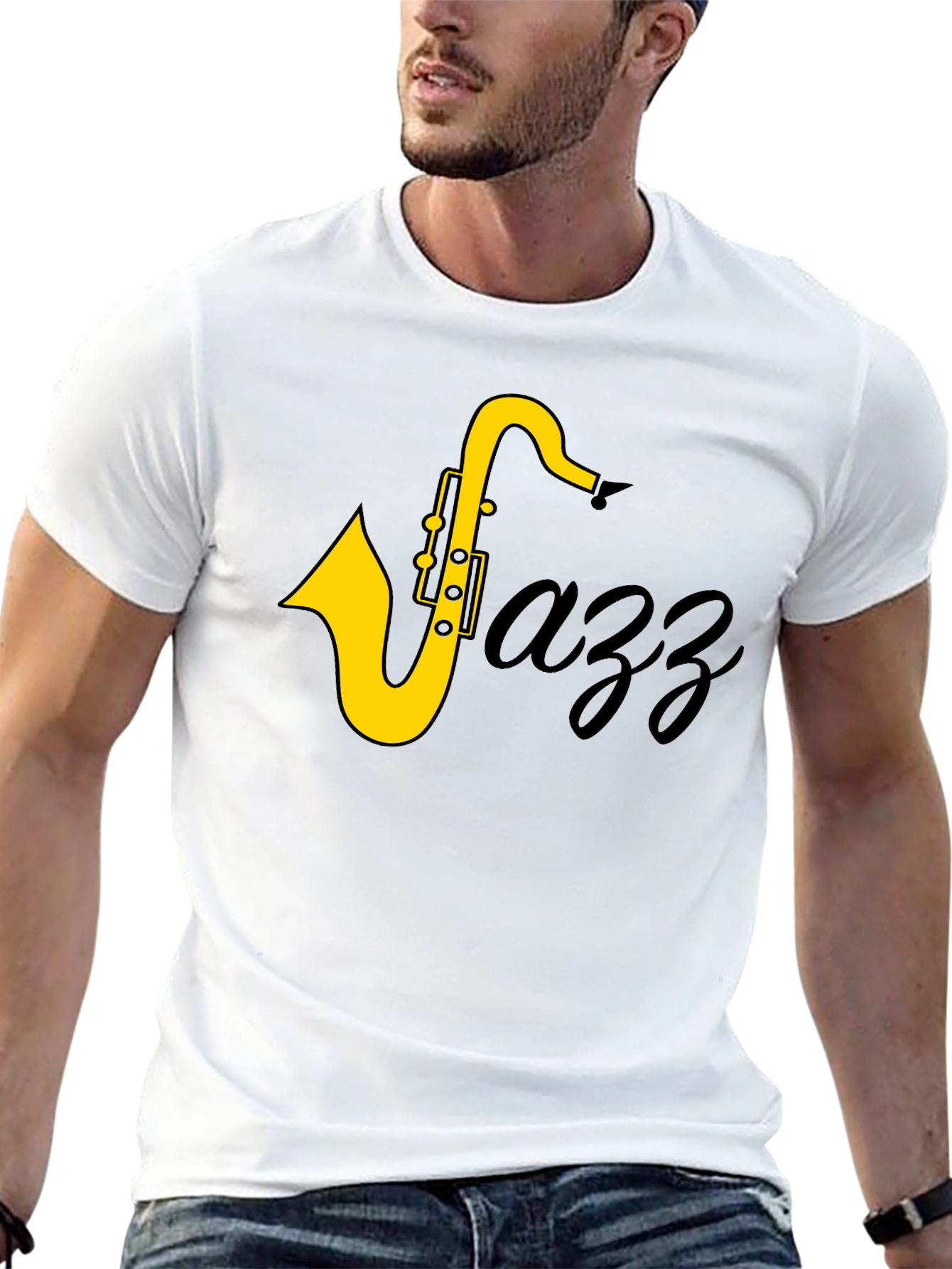 Jazz Saxophone Black T-Shirt - Cool Music Tee