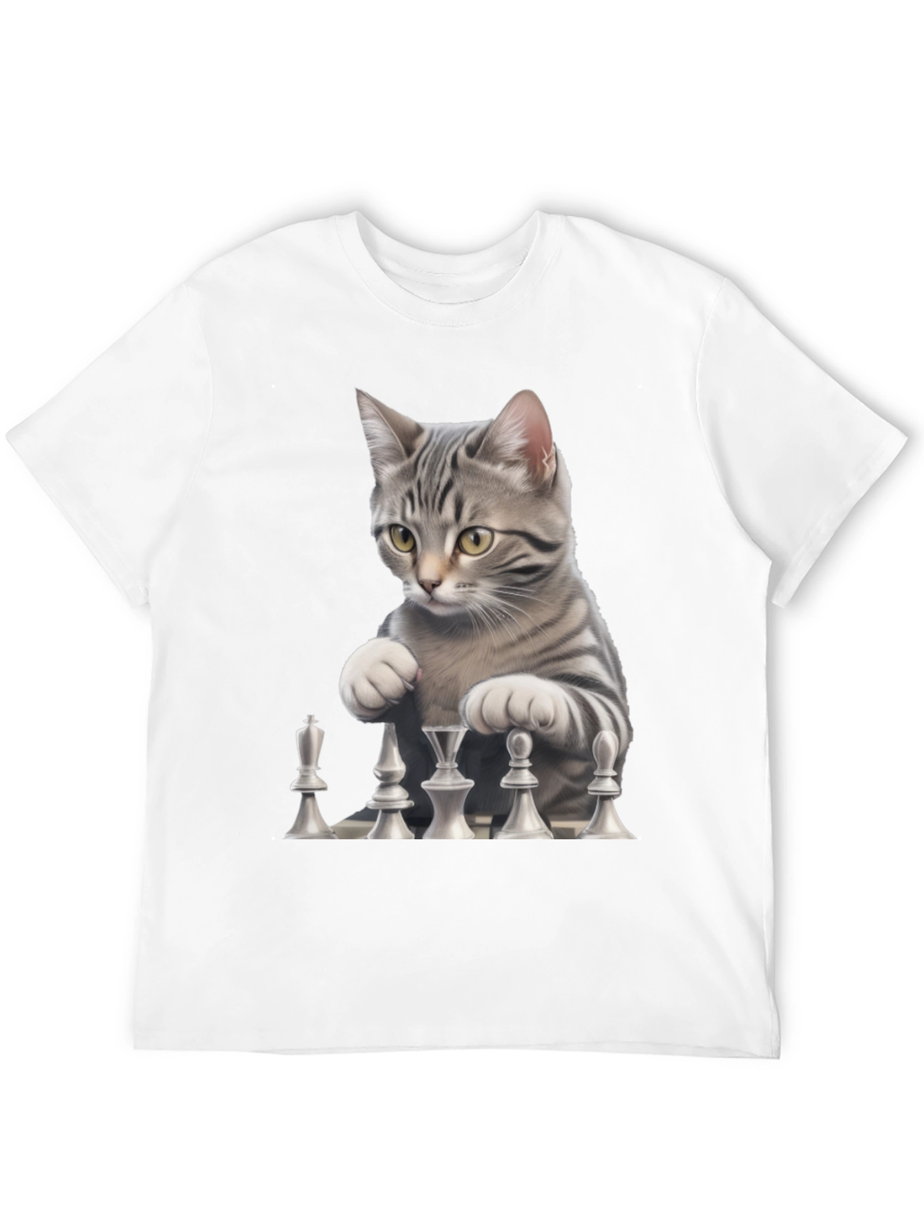 Chess Cat Black T-Shirt