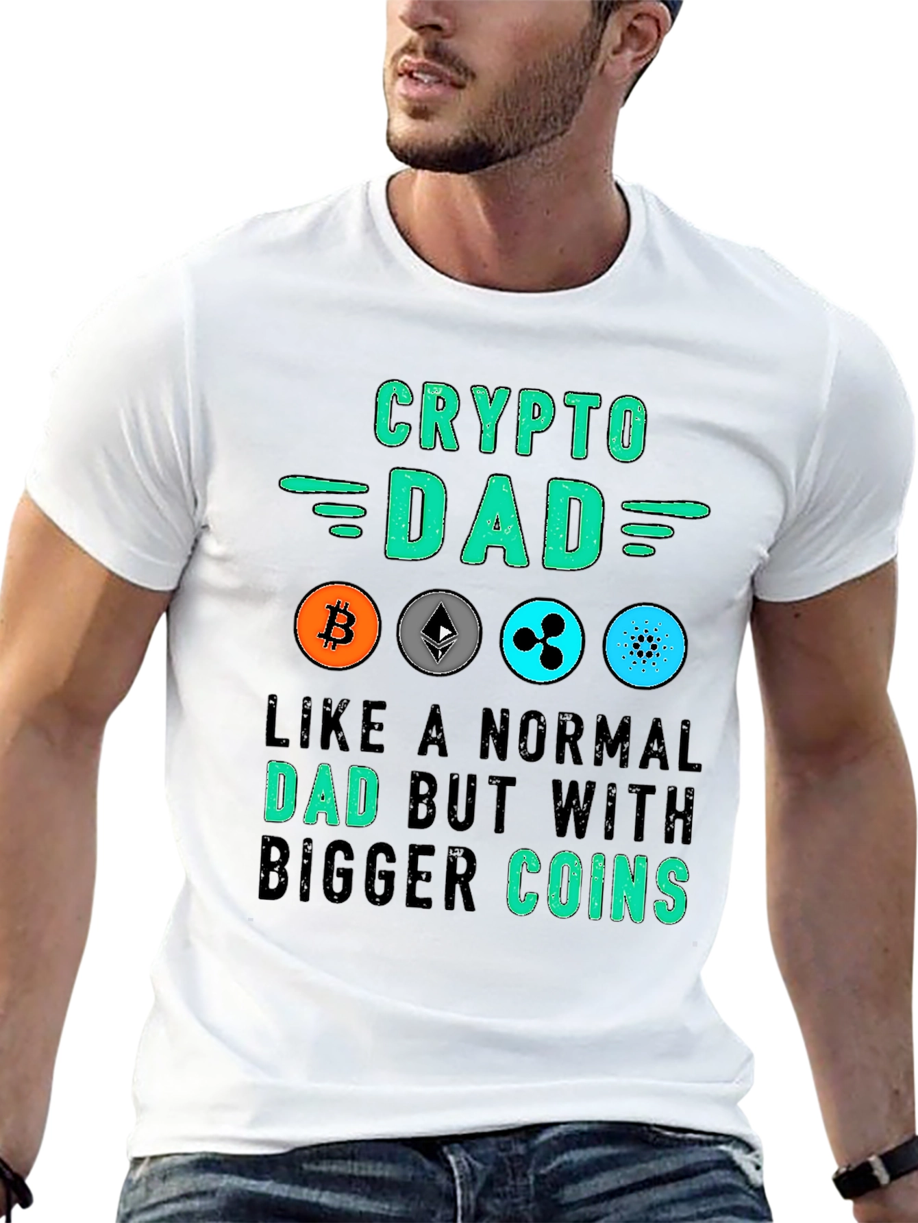 Crypto Dad T-Shirt - Bitcoin Ethereum Ripple