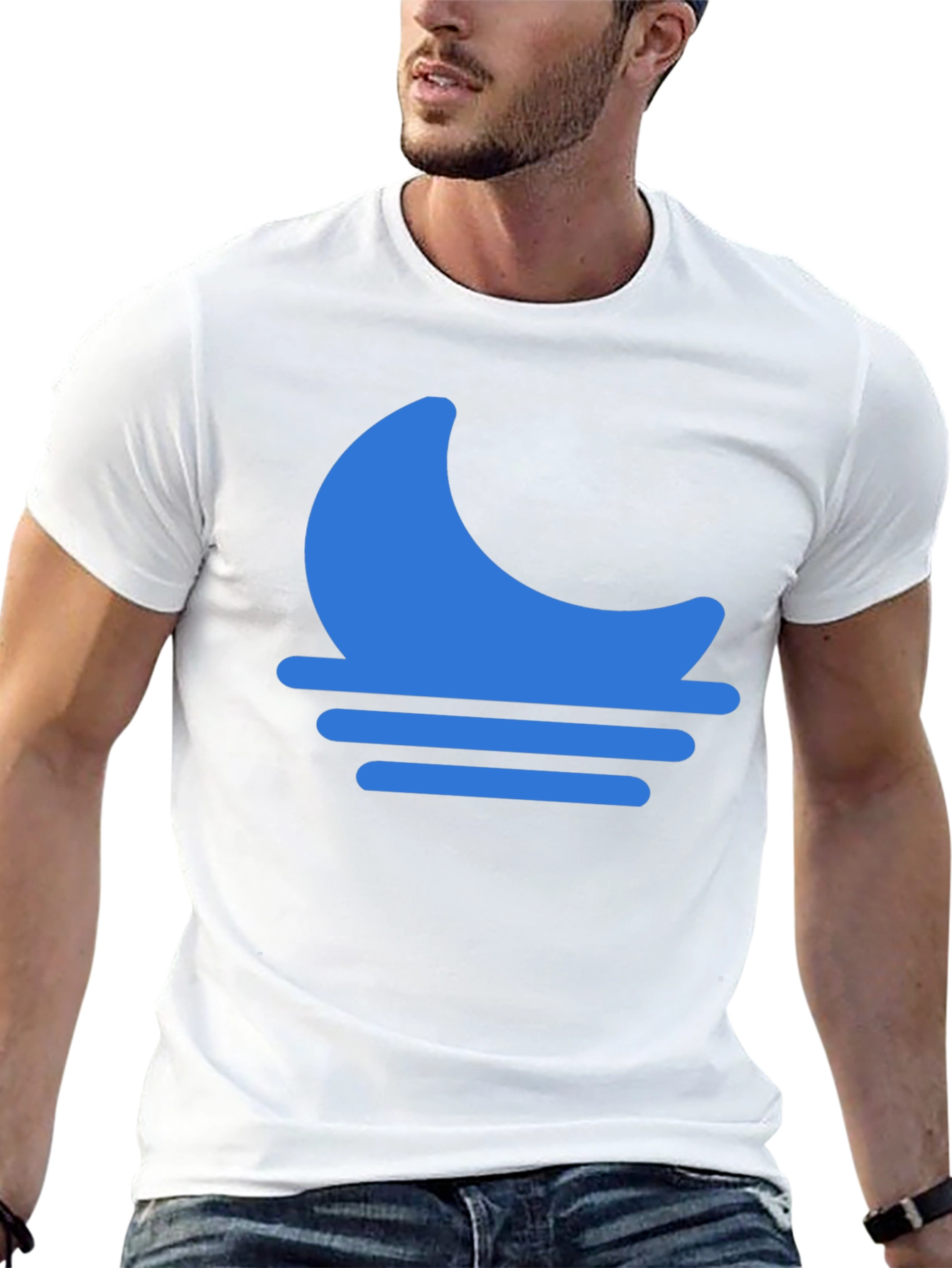 Blue Moon Horizon Graphic Black T-Shirt