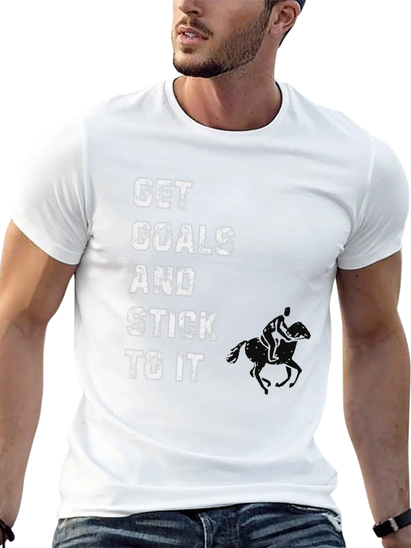Get Goals And Stick To It Black T-Shirt