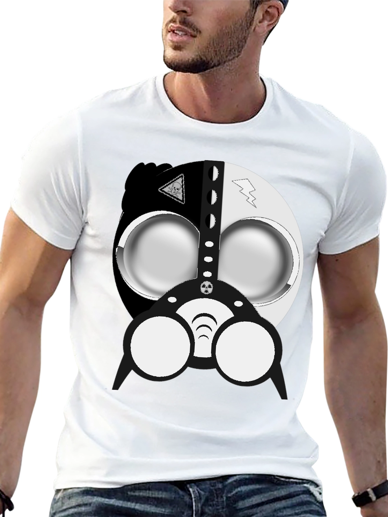 Cool Gas Mask Graphic Black T-Shirt