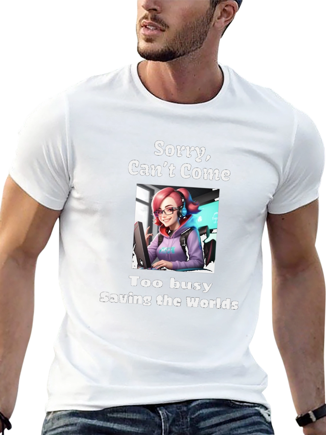 Gamer Girl T-Shirt - Saving Worlds!