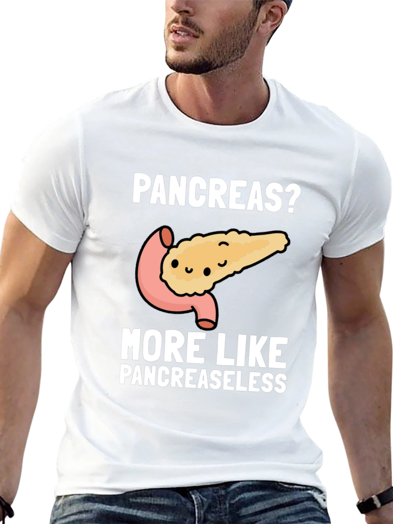Pancreas Humor T-Shirt - Pancreaseless Black Tee