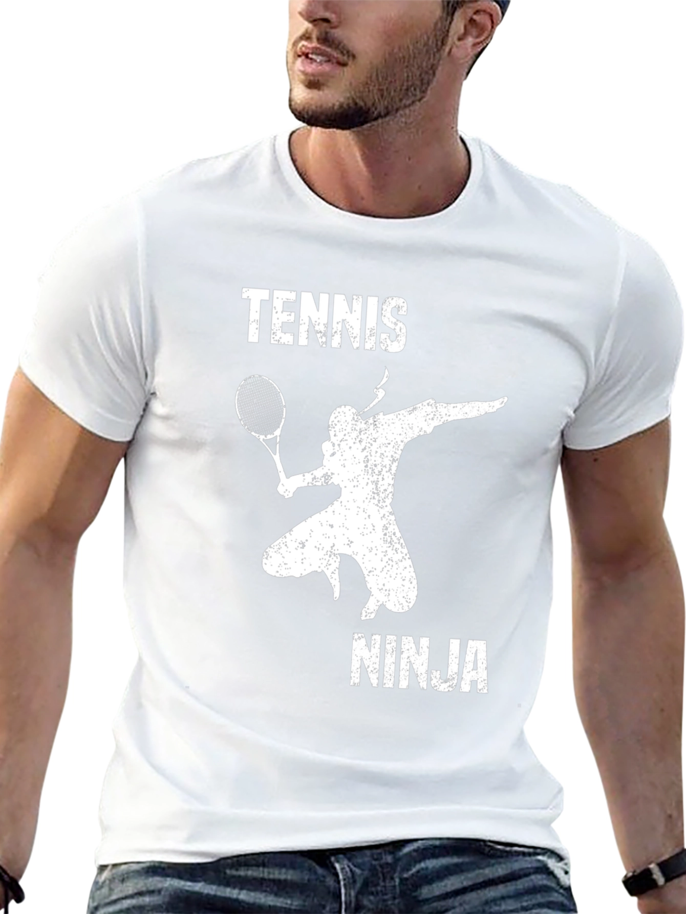 Tennis Ninja Black Graphic T-Shirt