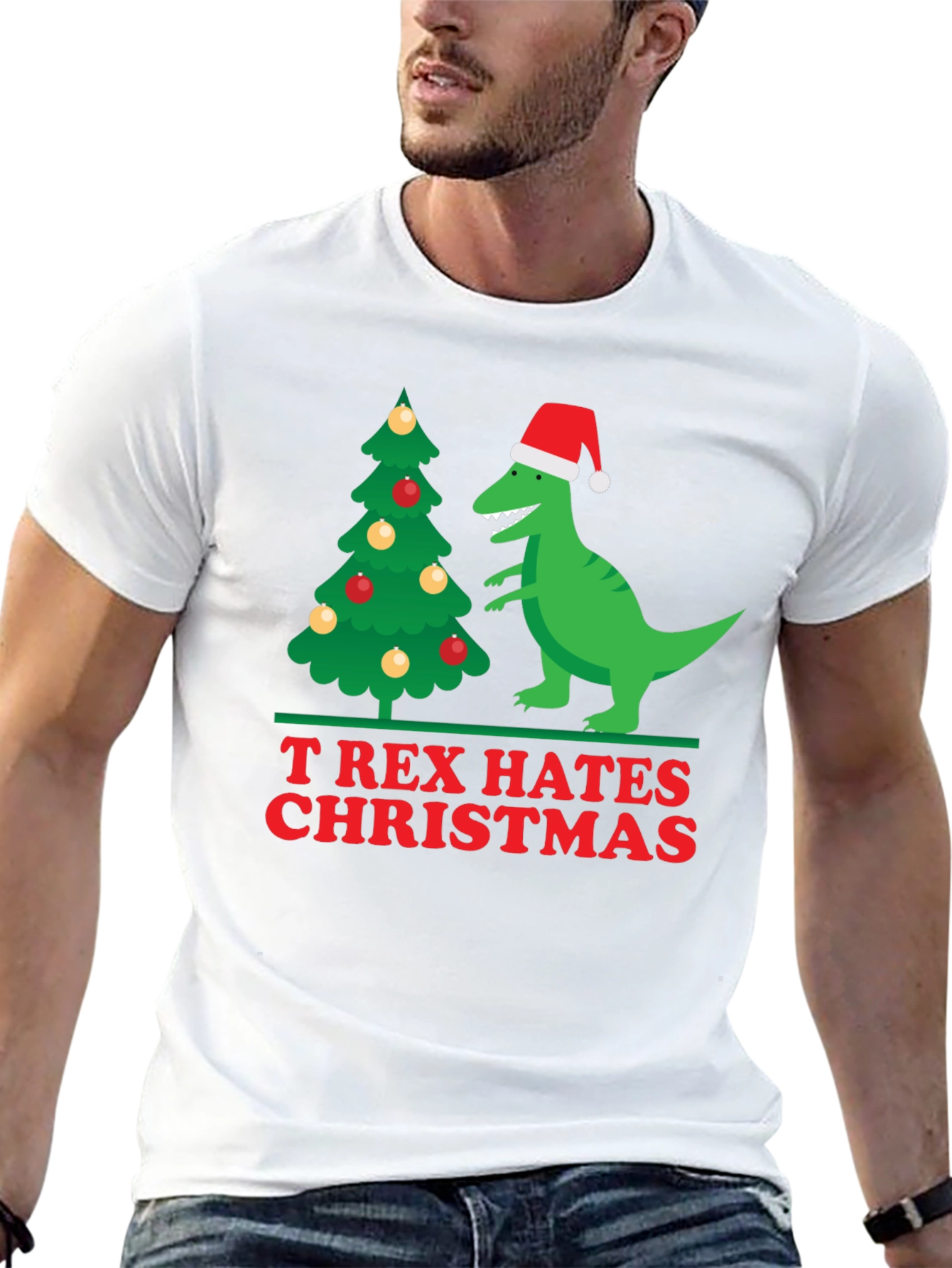 T-Rex Hates Christmas Holiday T-Shirt