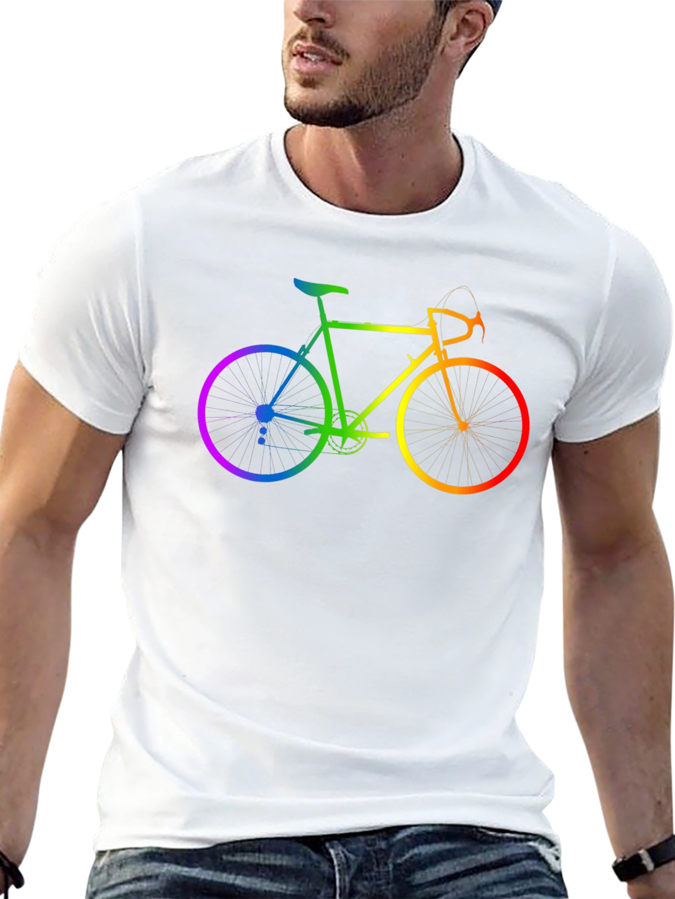 Rainbow Bicycle Graphic T-Shirt
