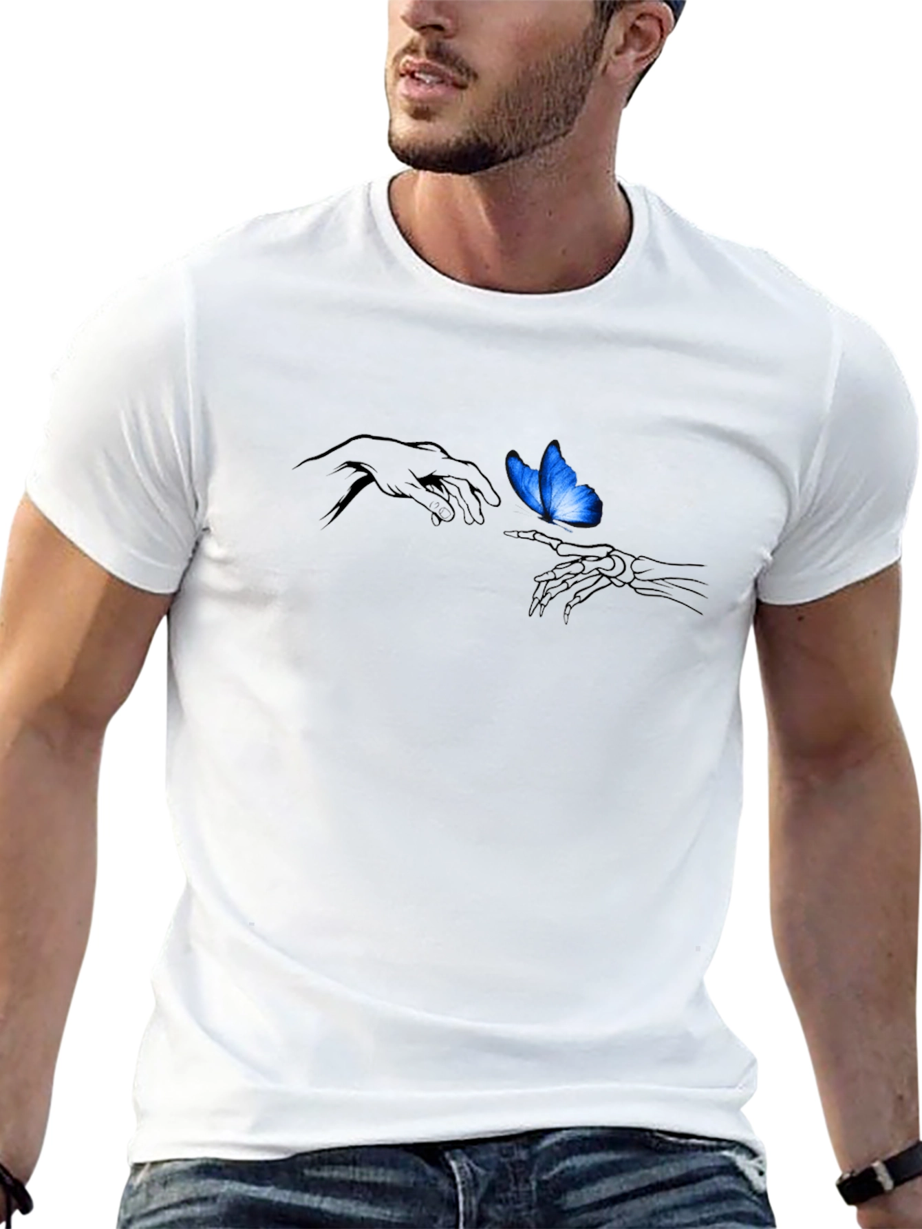 Butterfly Touch Graphic Black T-Shirt