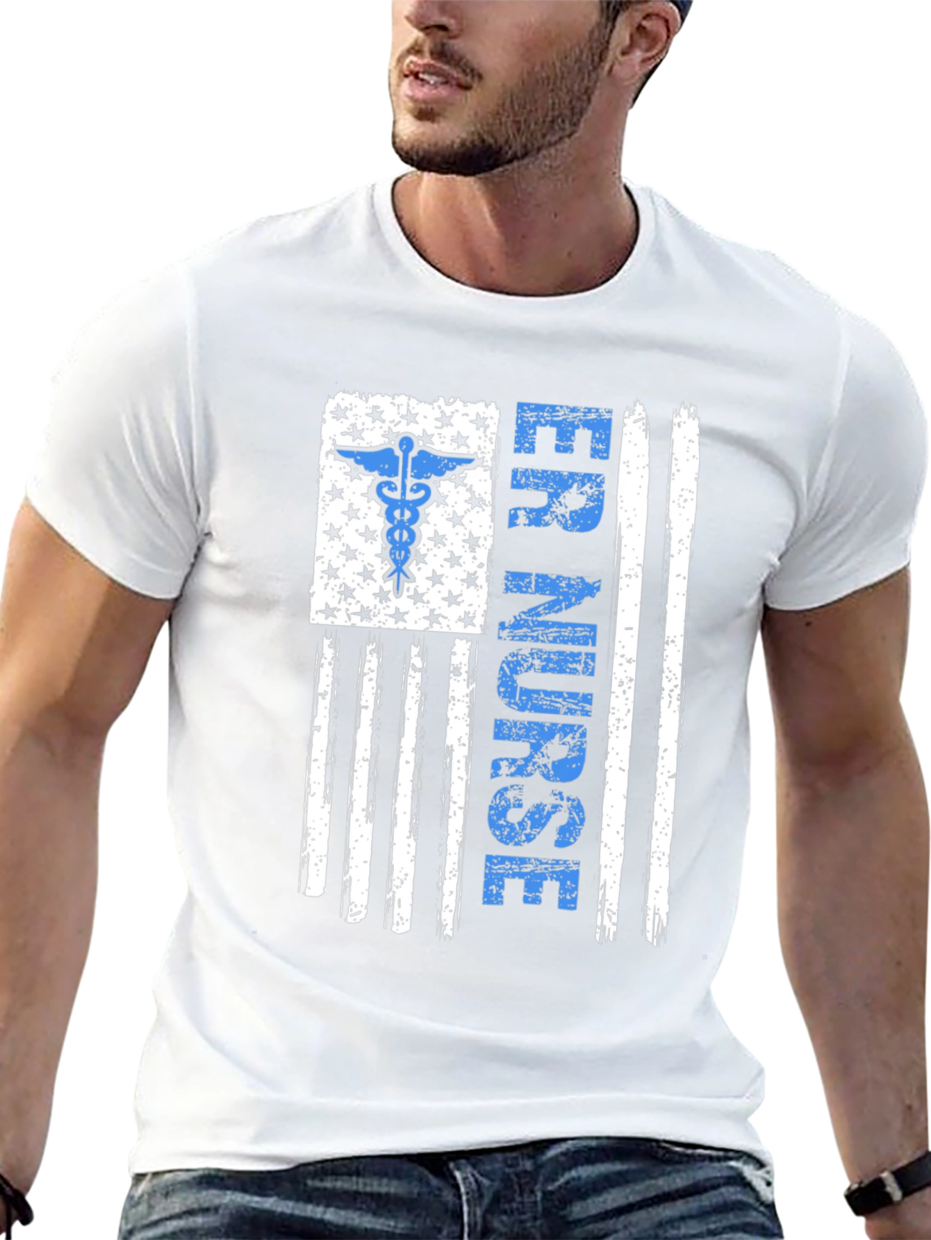 ER Nurse American Flag Graphic Tee
