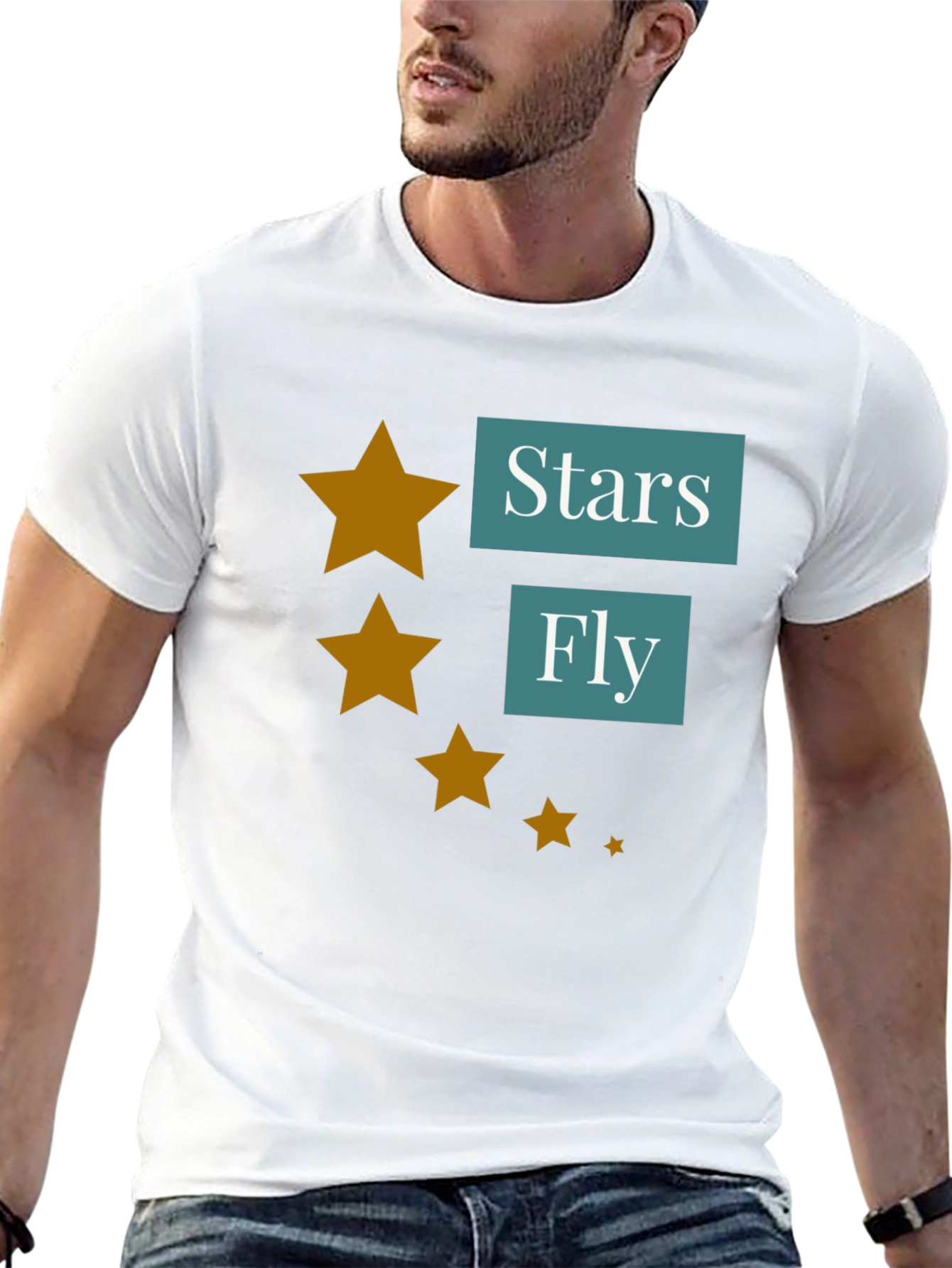 Stars Fly T-Shirt - Casual Black Tee