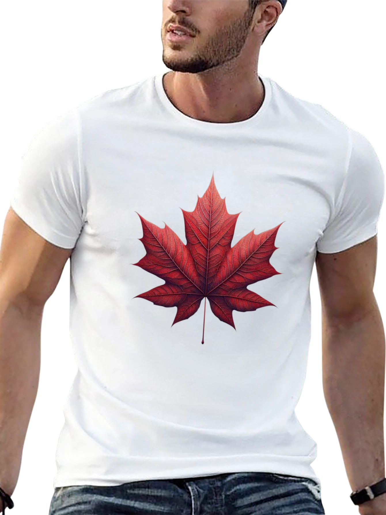 Maple Leaf Graphic Tee - Black Casual Shirt
