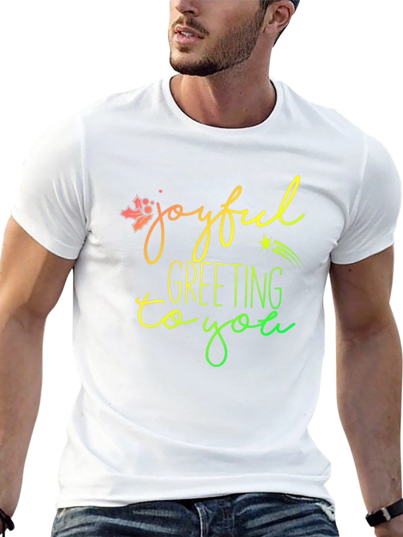 Joyful Greeting Graphic T-Shirt