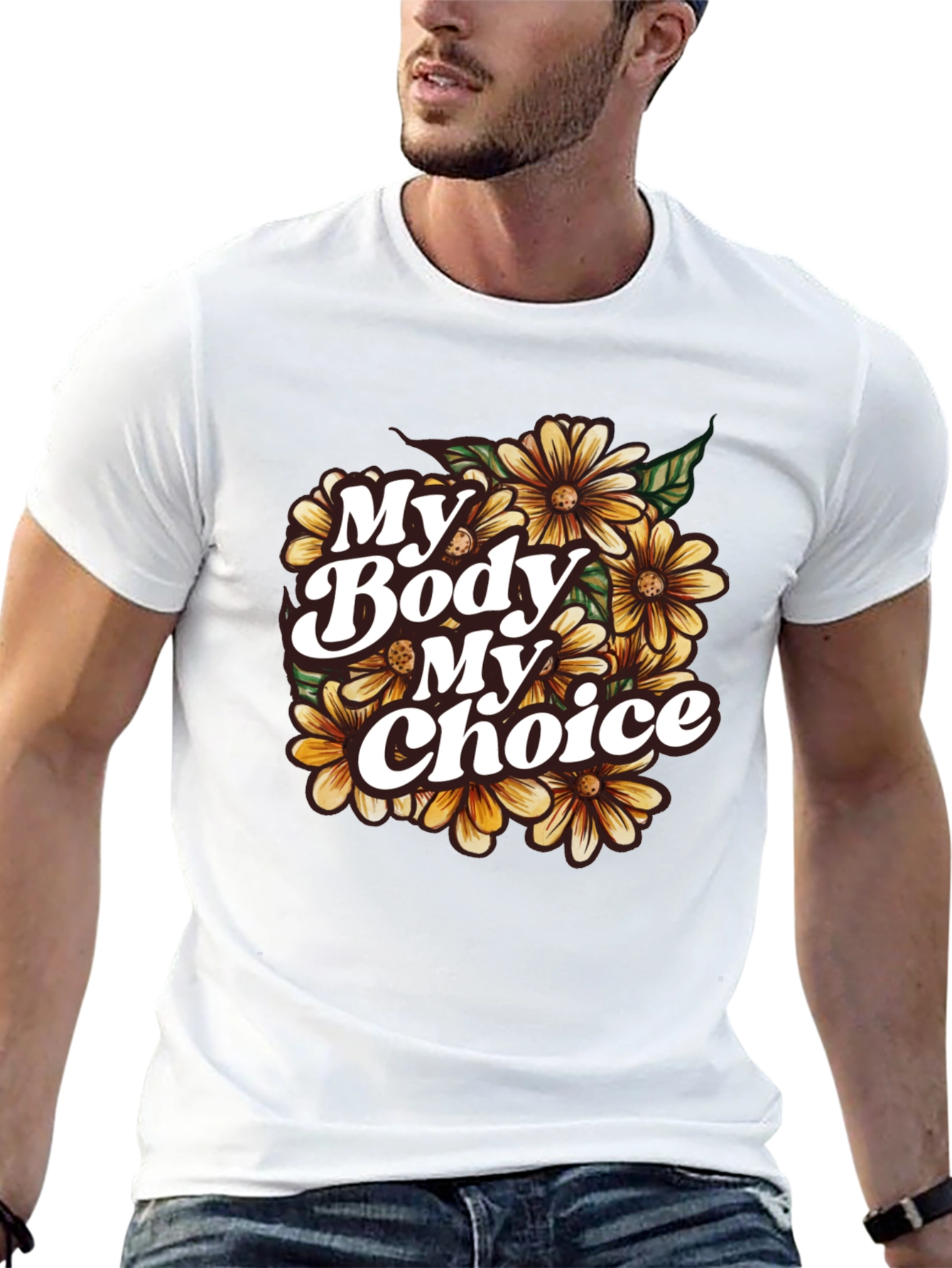 My Body My Choice Floral T-Shirt - Black