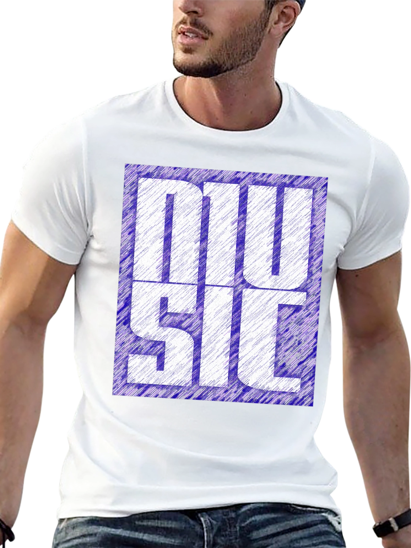 Music Graphic Tee - Stylish Design Black T-Shirt