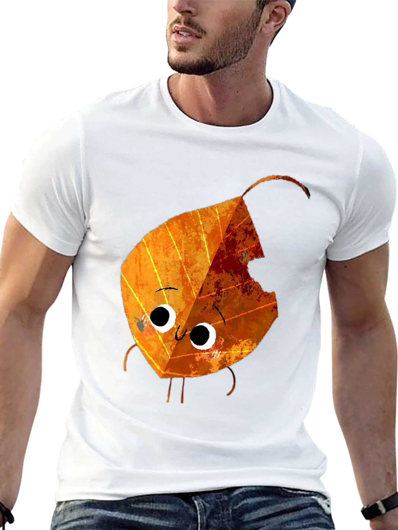 Cartoon Autumn Leaf Graphic Tee