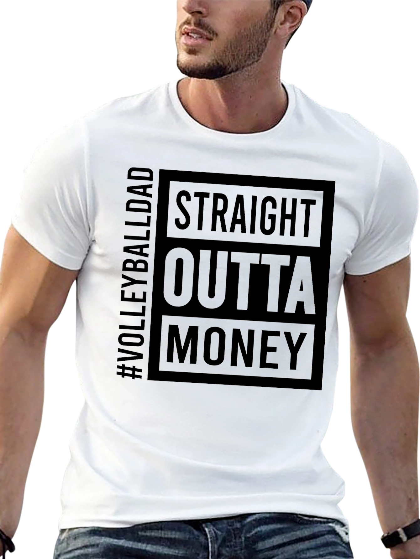 Straight Outta Money Volleyball Dad T-Shirt