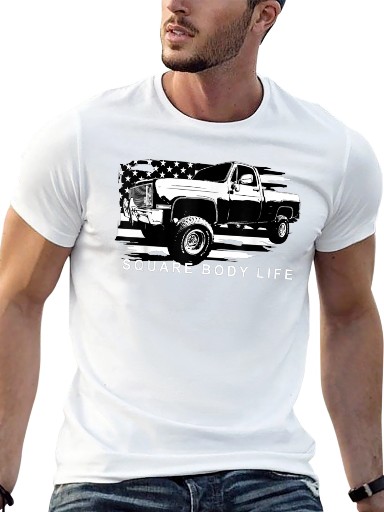 Square Body Life Truck Graphic T-Shirt