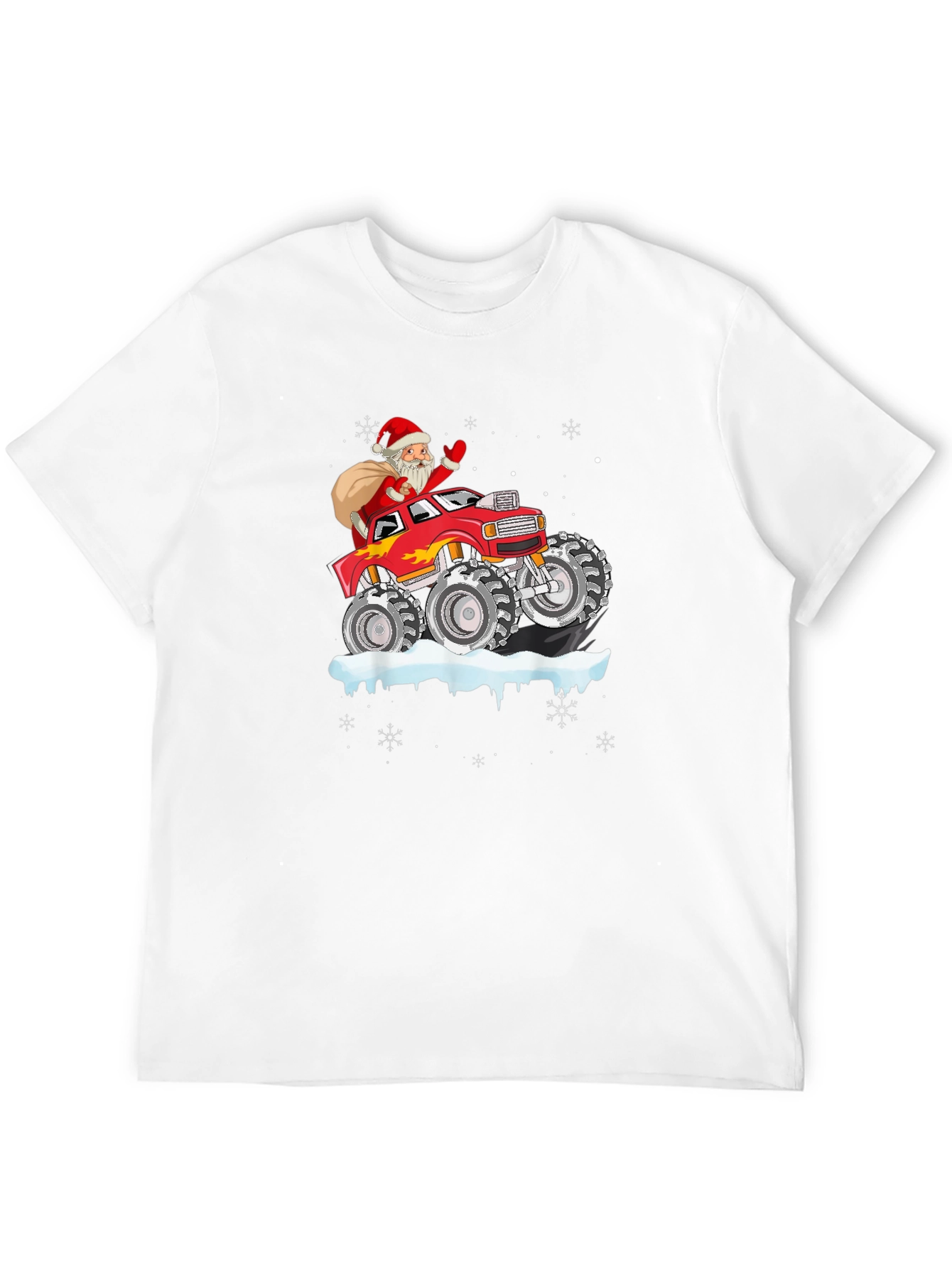 Santa Monster Truck Christmas T-Shirt