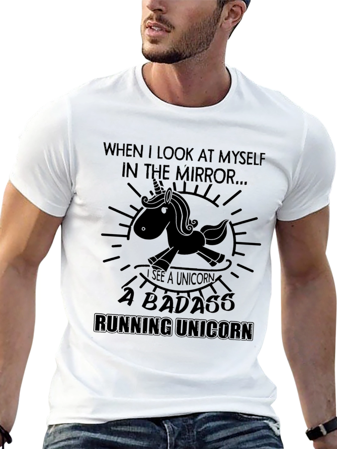 Badass Running Unicorn Graphic Tee