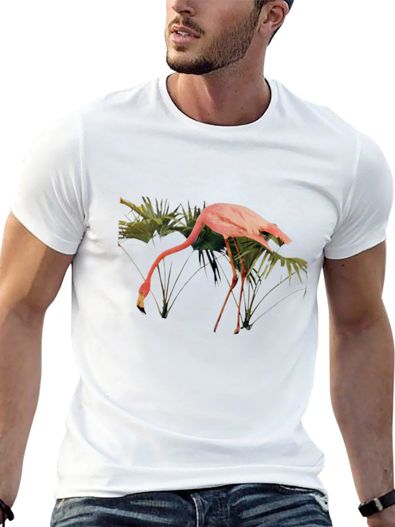 Flamingo Graphic T-Shirt - Tropical Bird Tee