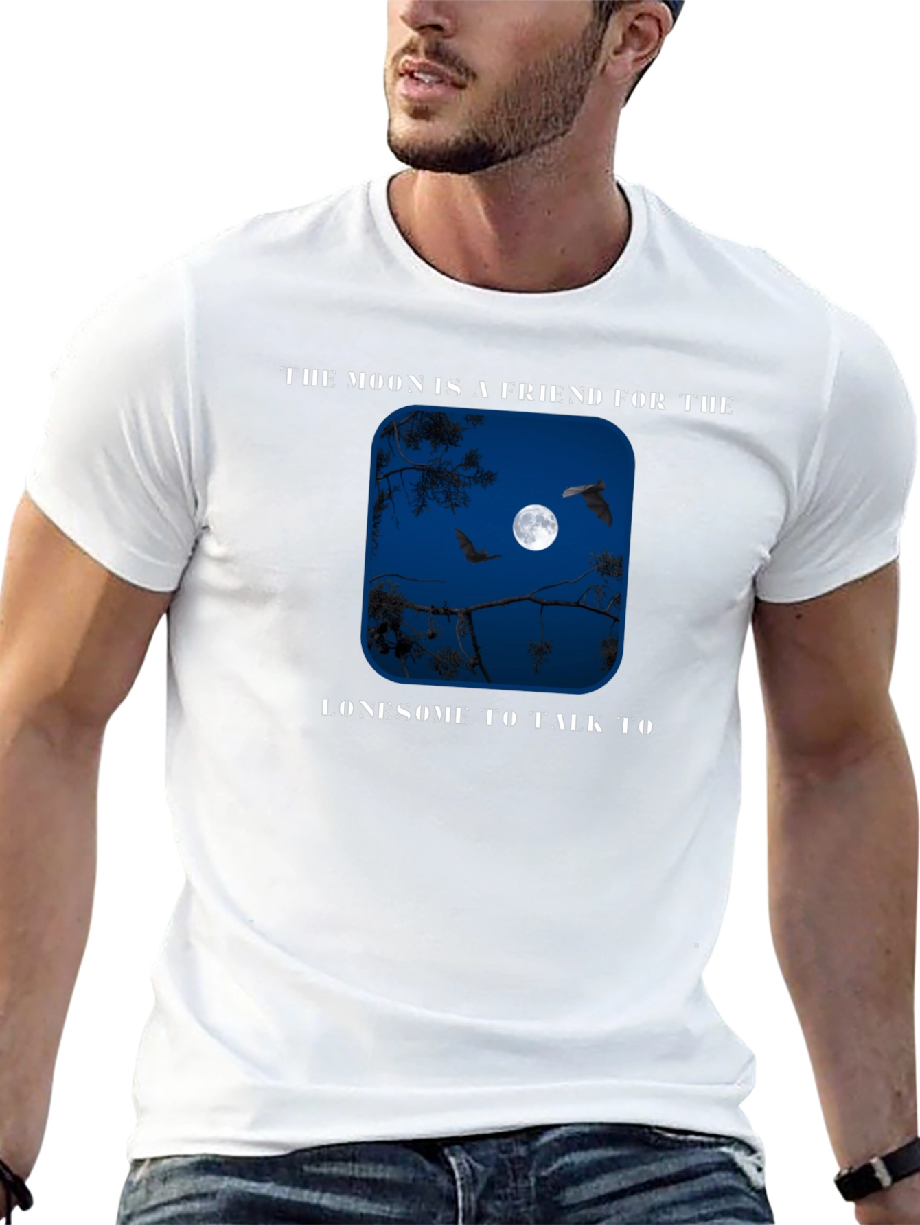 Moon Friend Graphic T-Shirt - Lonesome Night Tee