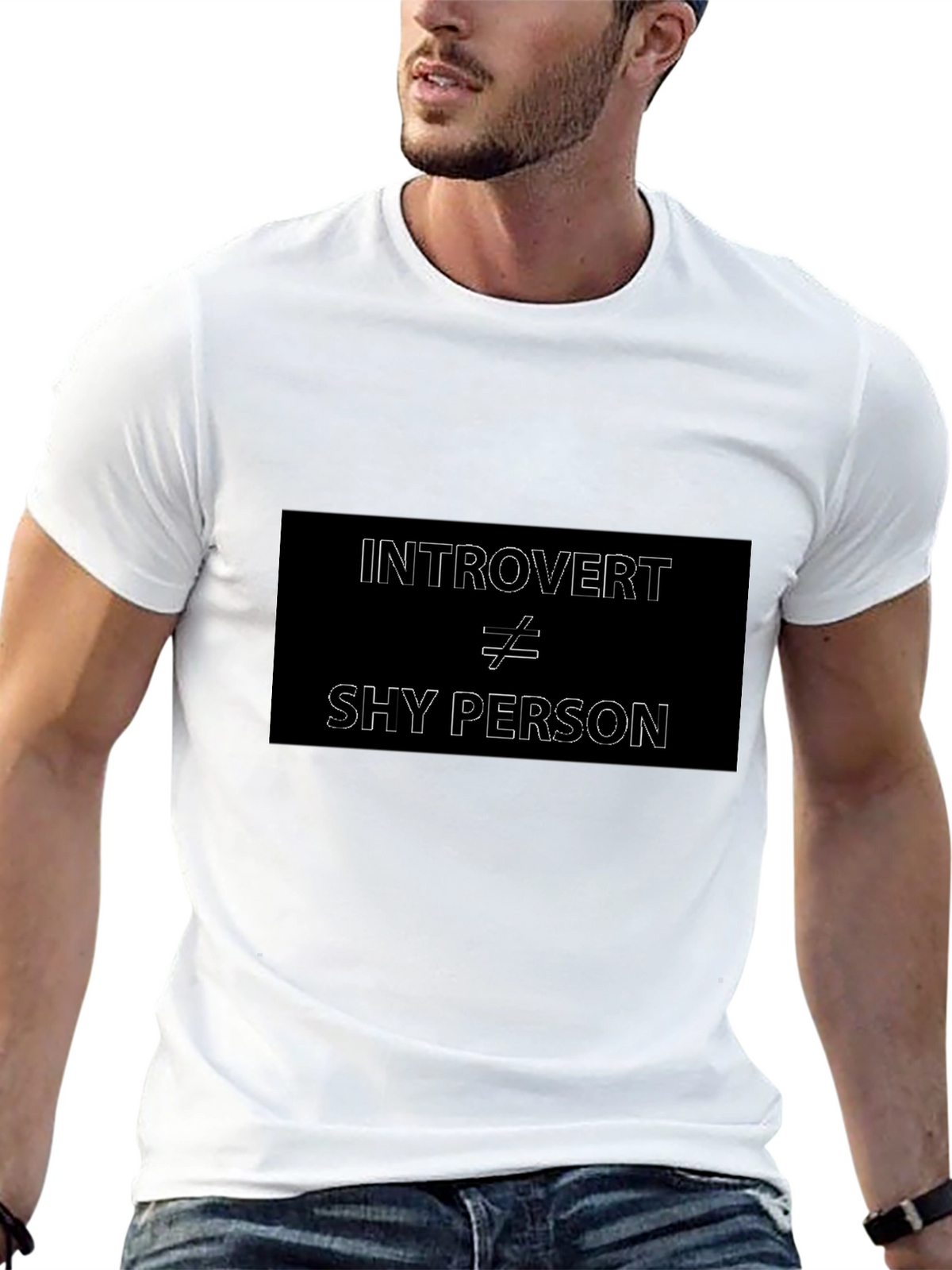 Introvert Not Shy T-Shirt - Mens Black Tee