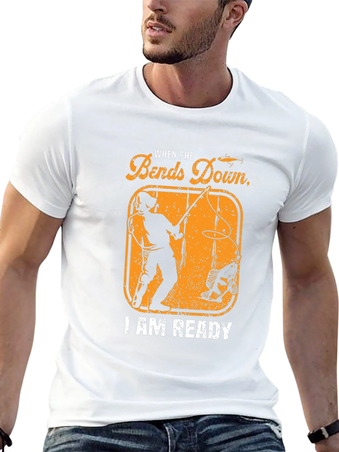 When She Bends Down Fishing T-Shirt