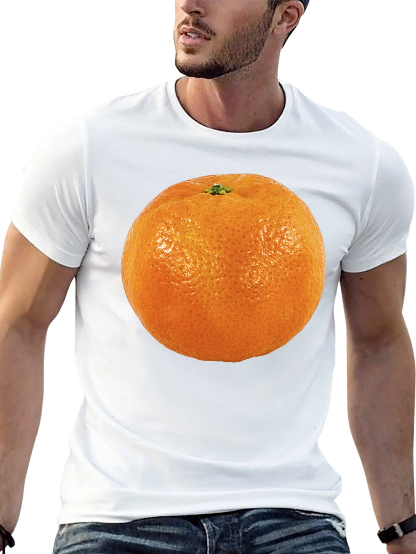 Orange Fruit Graphic T-Shirt - Casual Cotton Tee