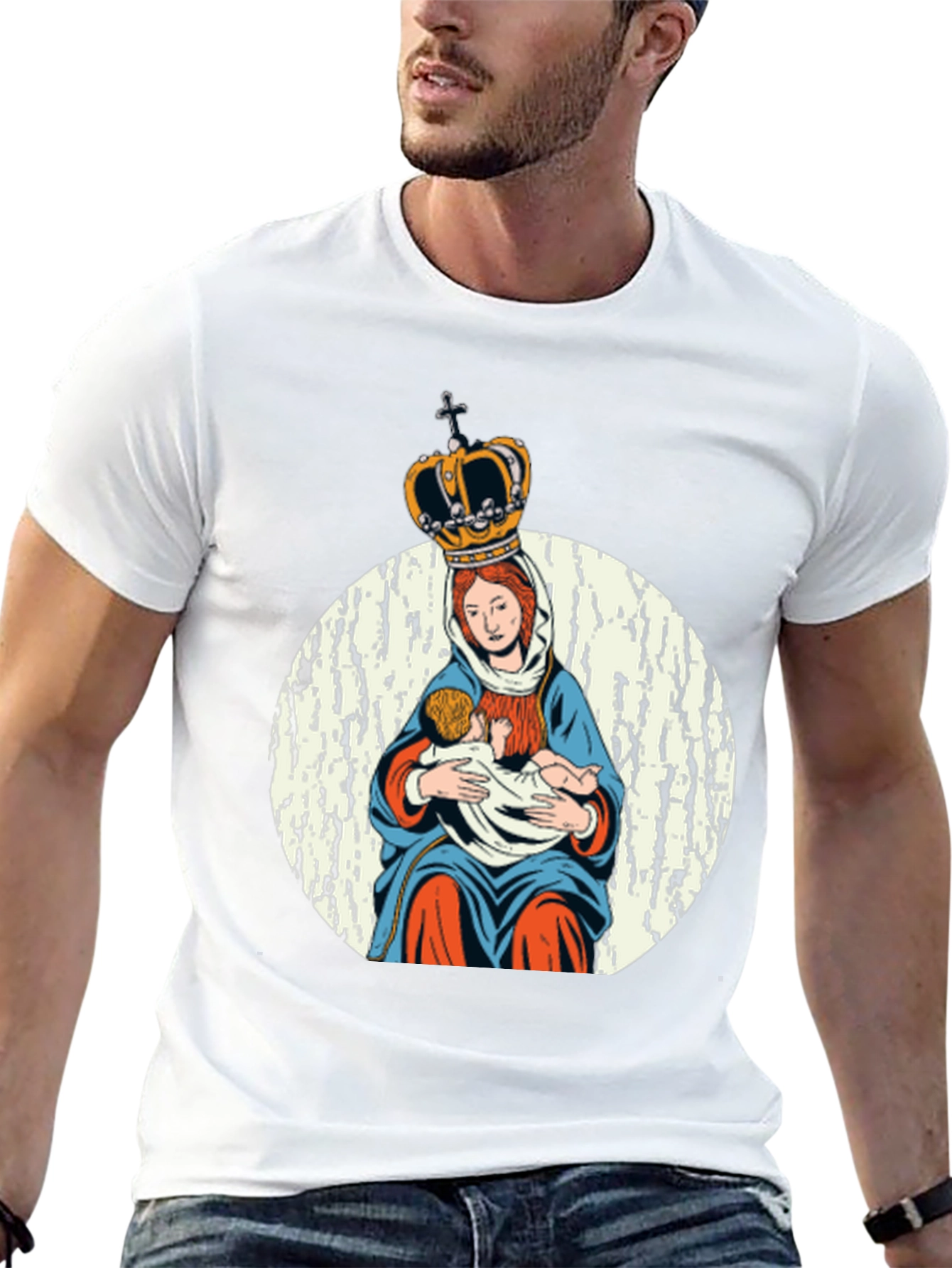 Virgin Mary Crowned T-Shirt - Religious Graphic Tee