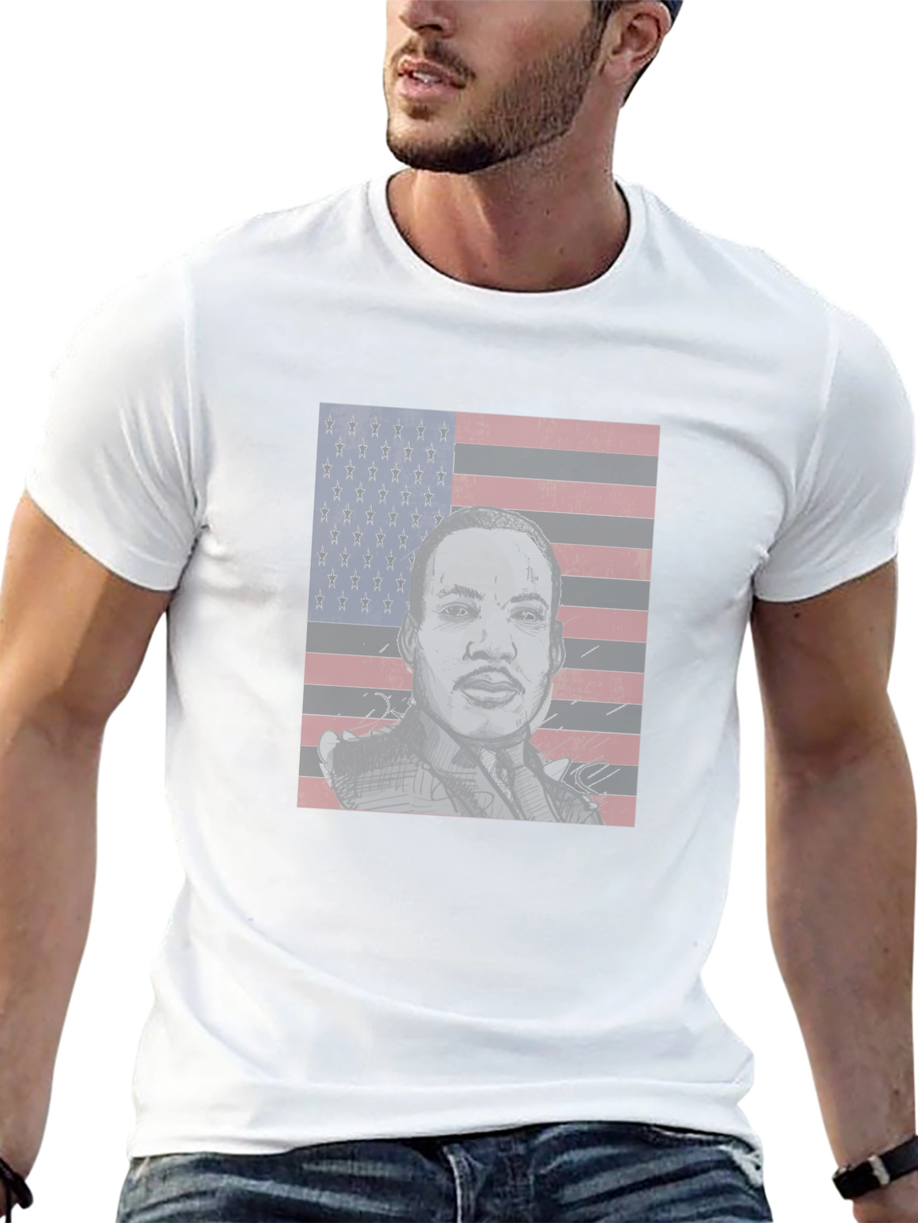 MLK American Flag Graphic Tee - Black
