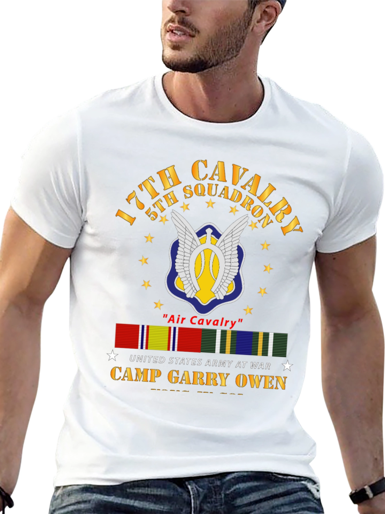 17th Cavalry 5th Squadron Black T-Shirt