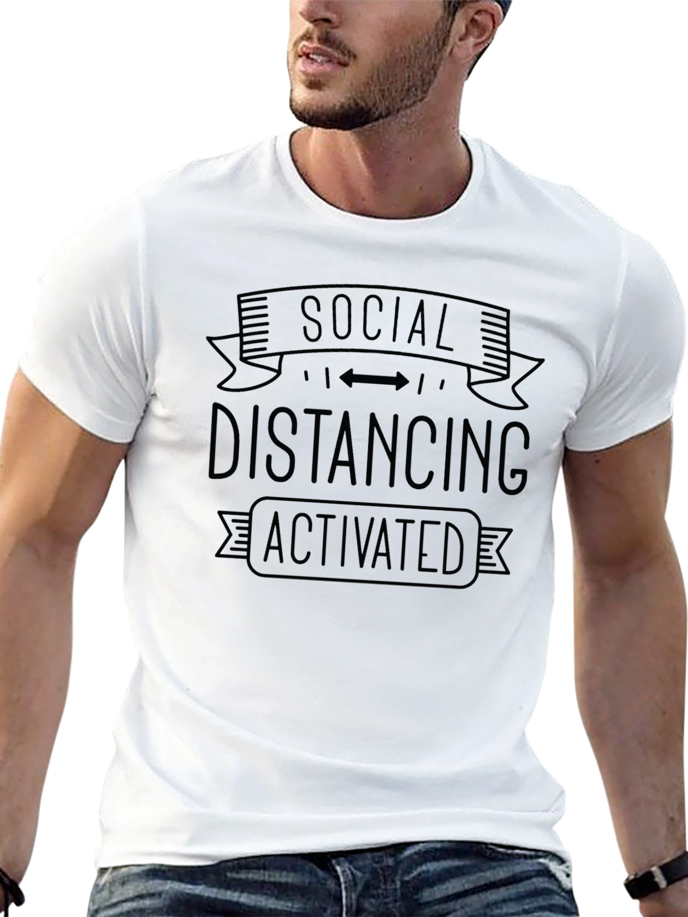 Social Distancing Activated Graphic T-Shirt