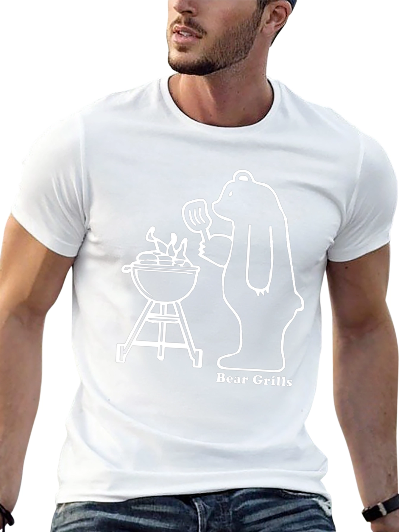 Bear Grills T-Shirt: Funny BBQ Bear Tee
