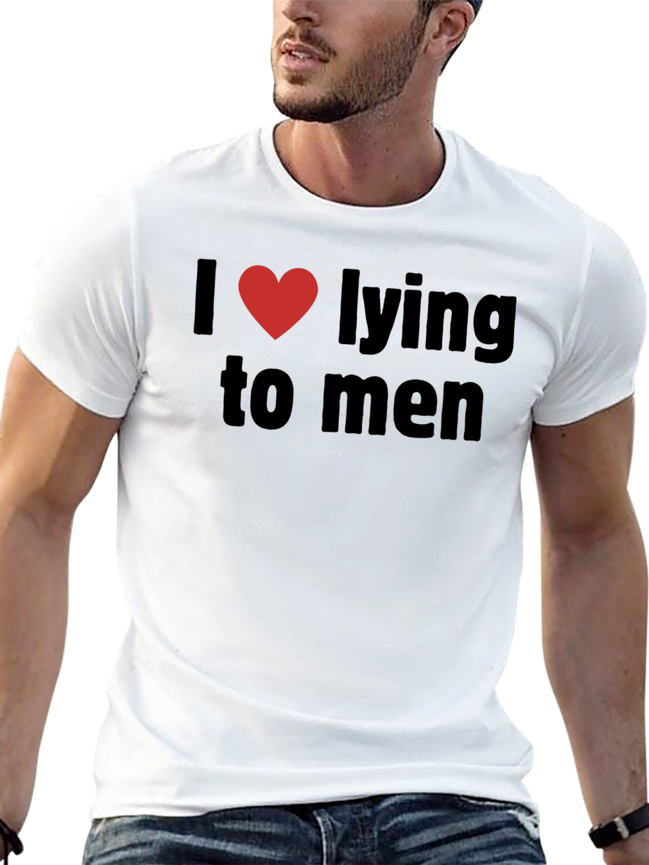 I Heart Lying To Men Graphic Tee - Black