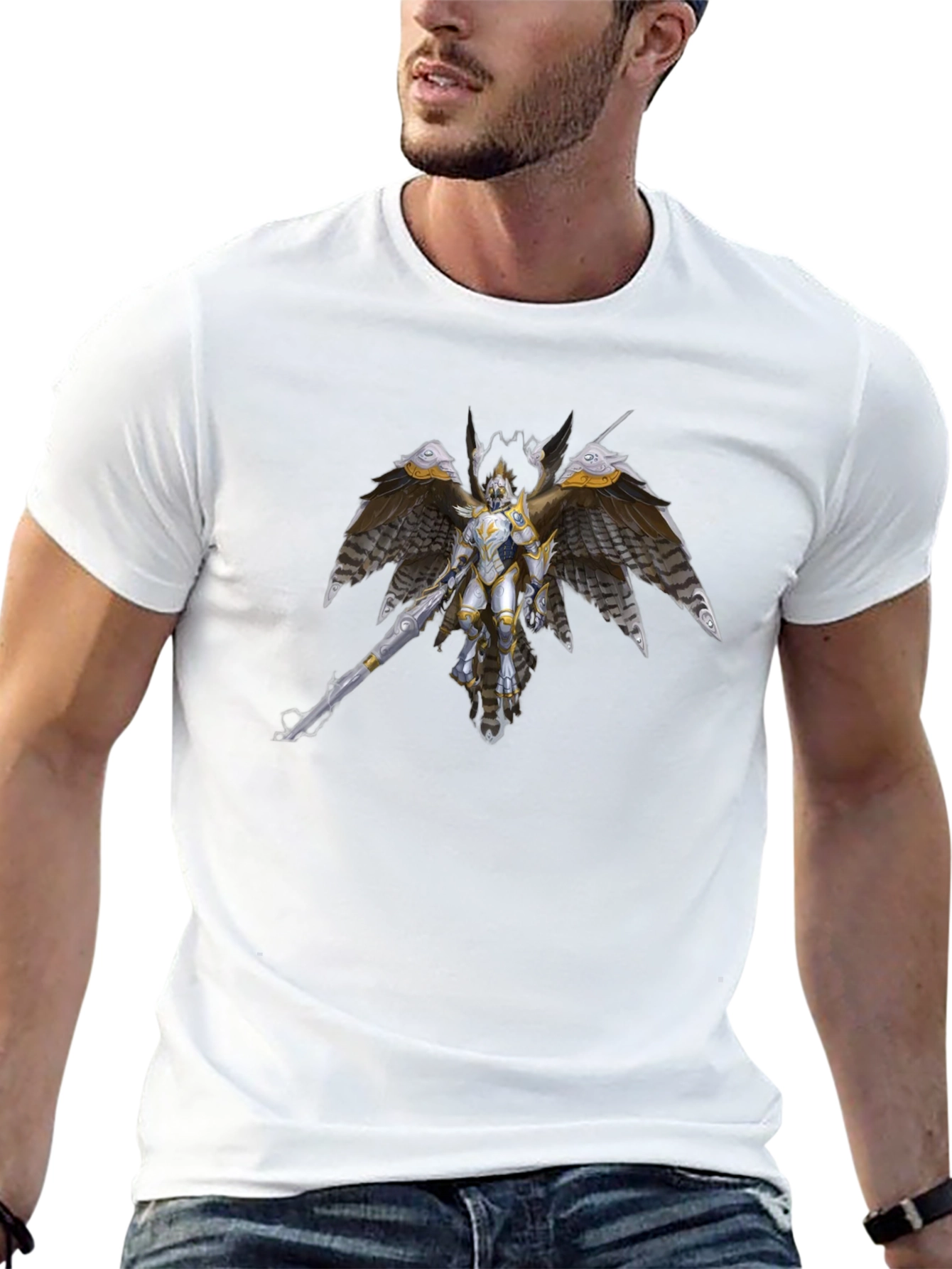 Winged Knight Graphic Tee - Black