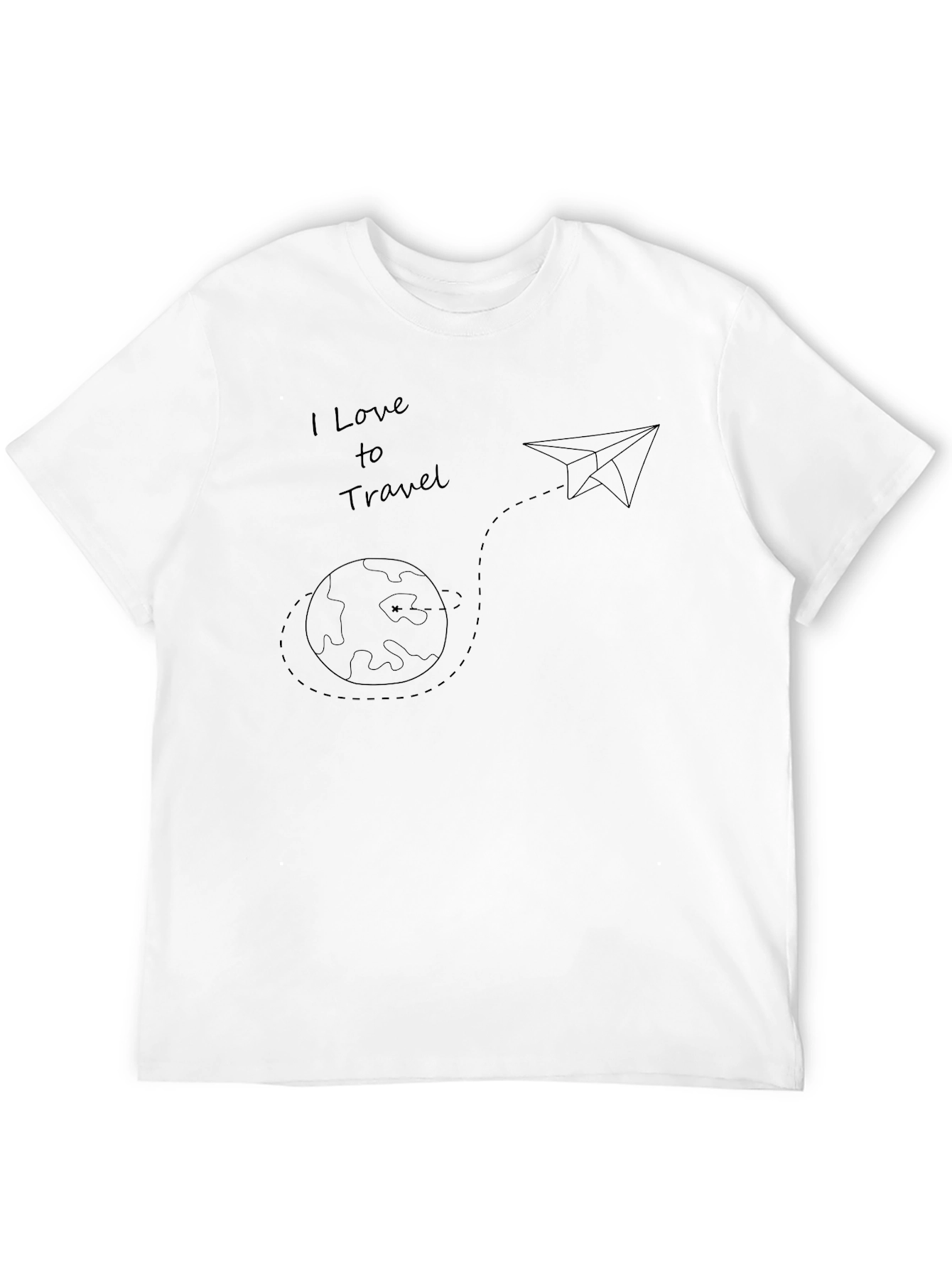 I Love to Travel Black Graphic T-Shirt