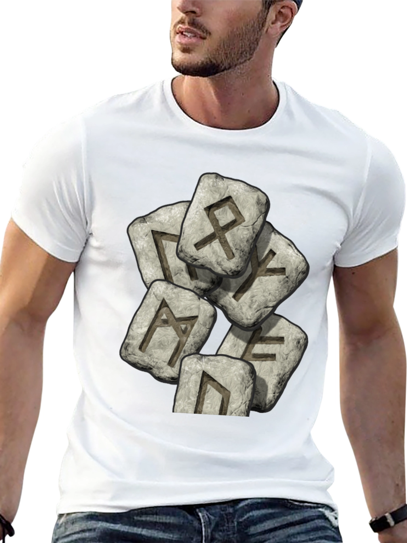 Rune Stone Graphic T-Shirt - Black