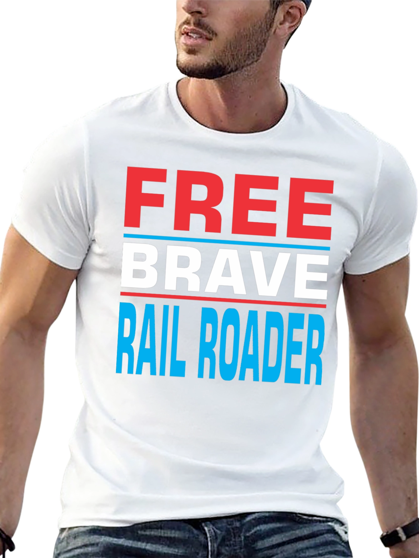 Free Brave Railroader Graphic T-Shirt