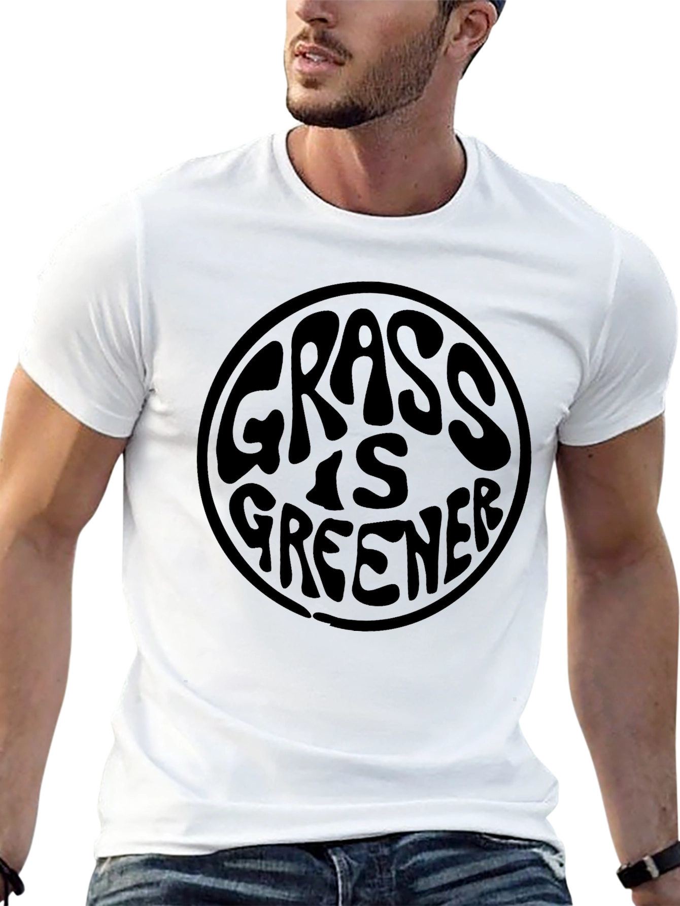 Grass is Greener Graphic T-Shirt - Unisex Black Tee