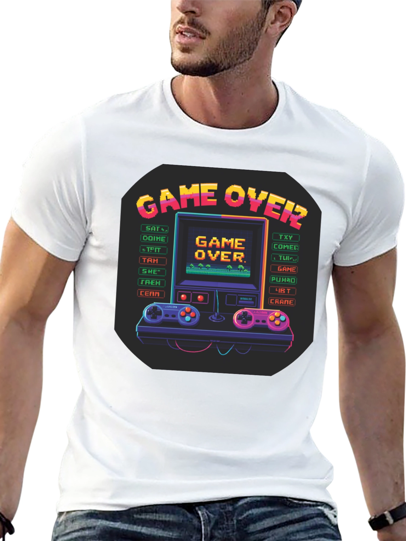 Retro Game Over Graphic T-Shirt - Gamer Tee