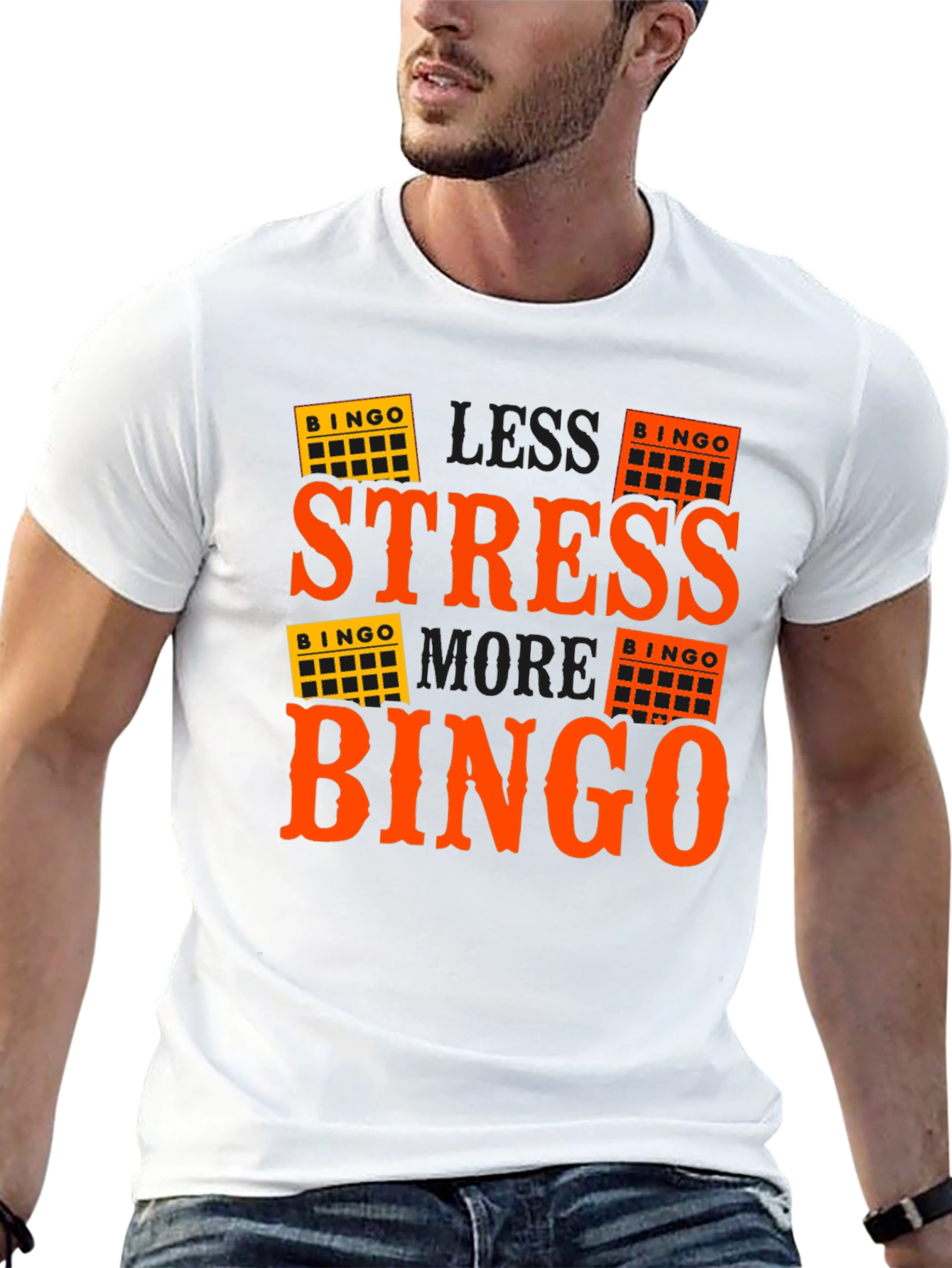Less Stress More Bingo T-Shirt - Black