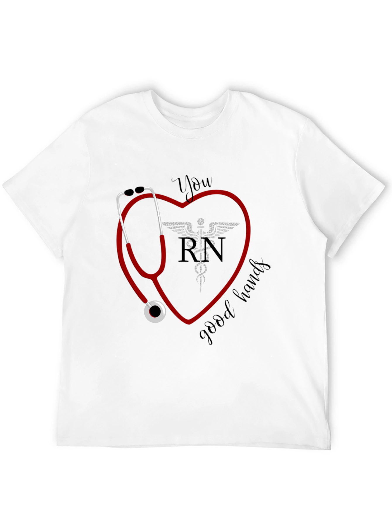 RN Heart Stethoscope Graphic Tee - Nurse Appreciation Gift