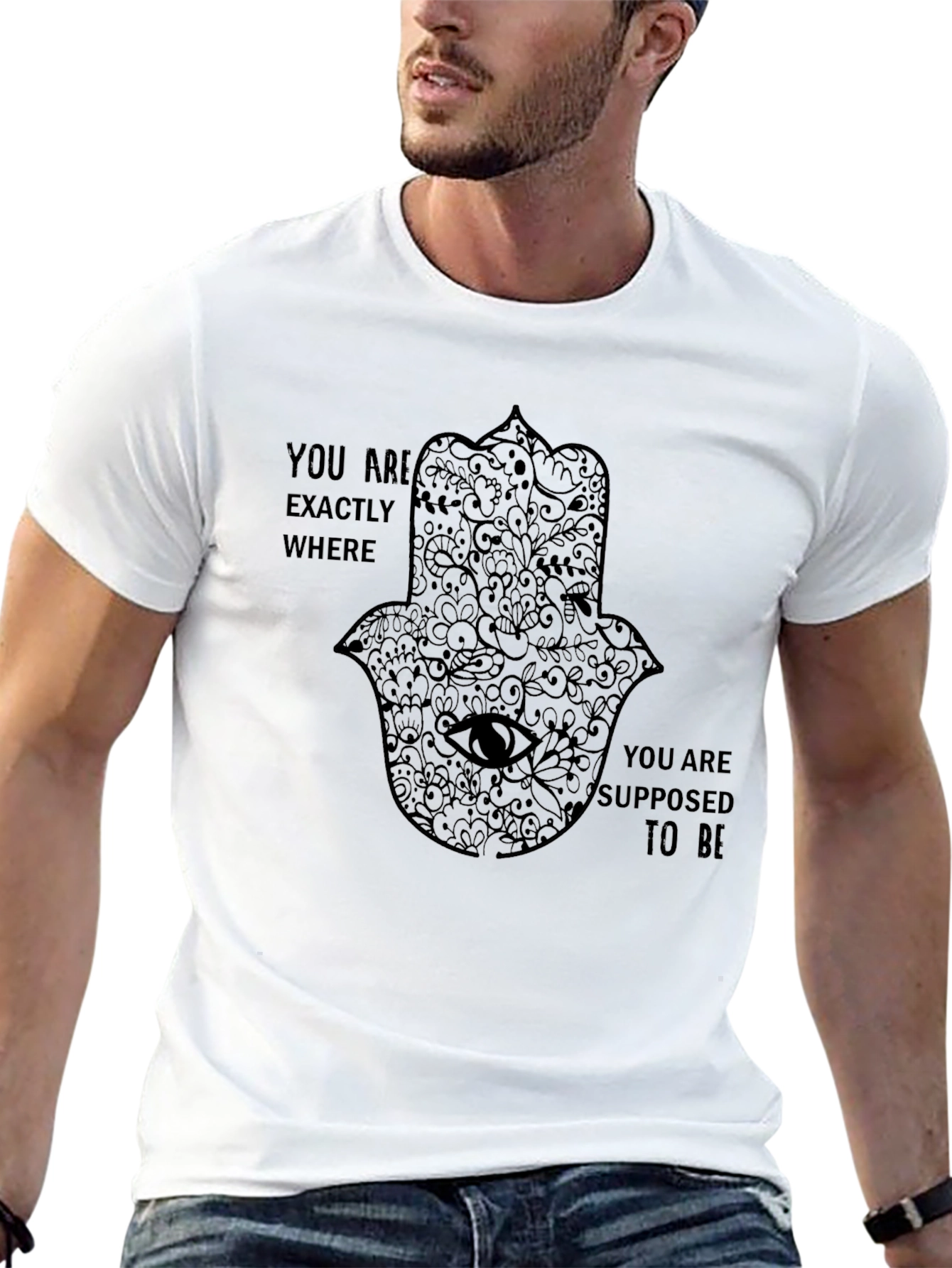 Hamsa Hand T-Shirt - Inspirational Quote - Unisex