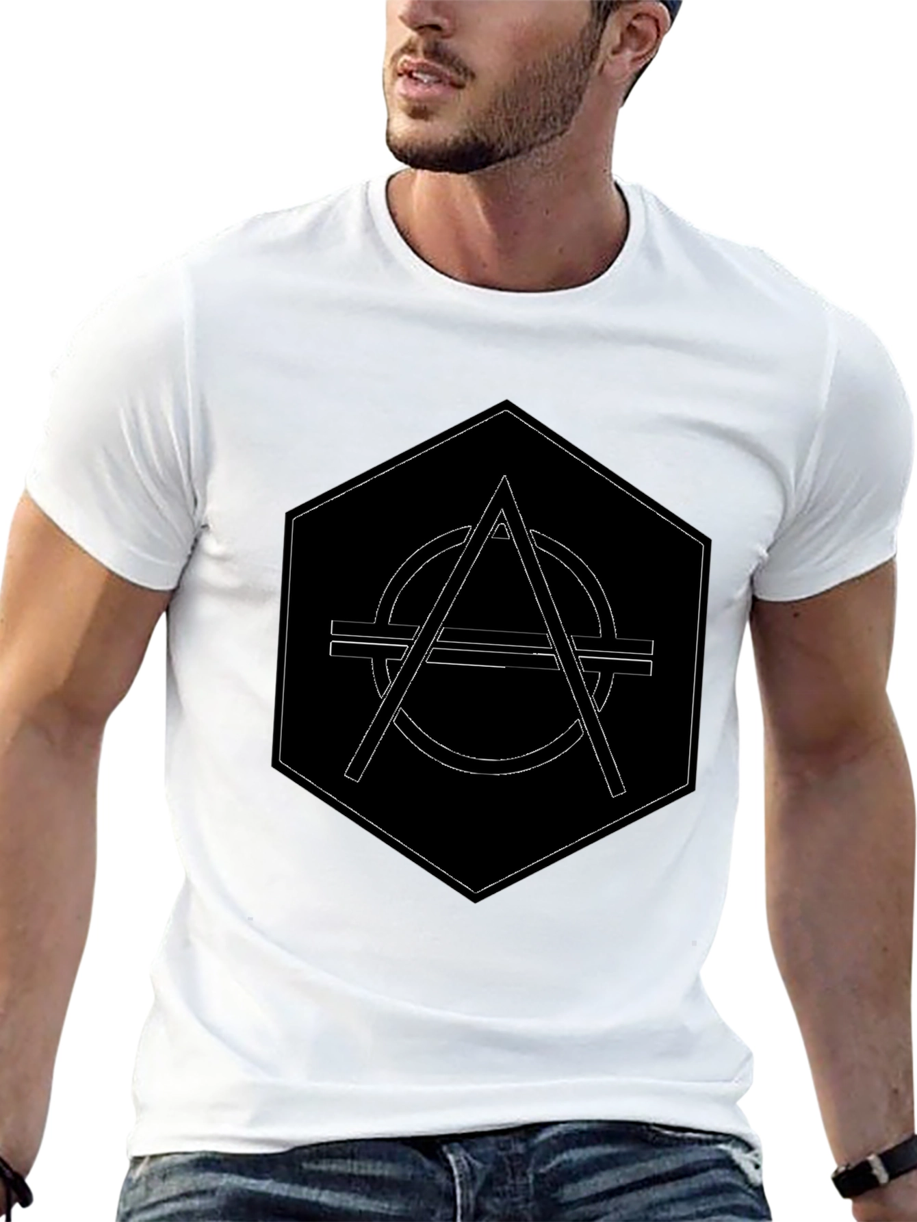 Geometric Graphic Black T-Shirt