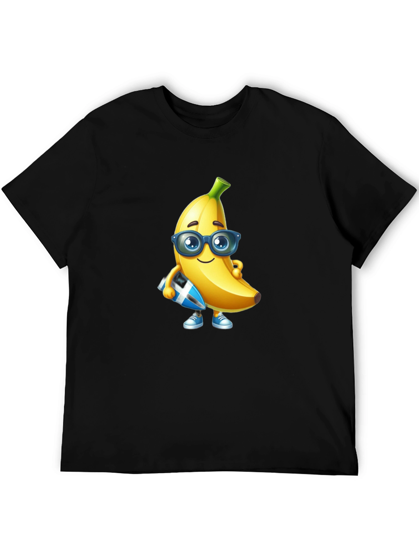 Cool Banana Graphic Tee - Black Cotton T-Shirt