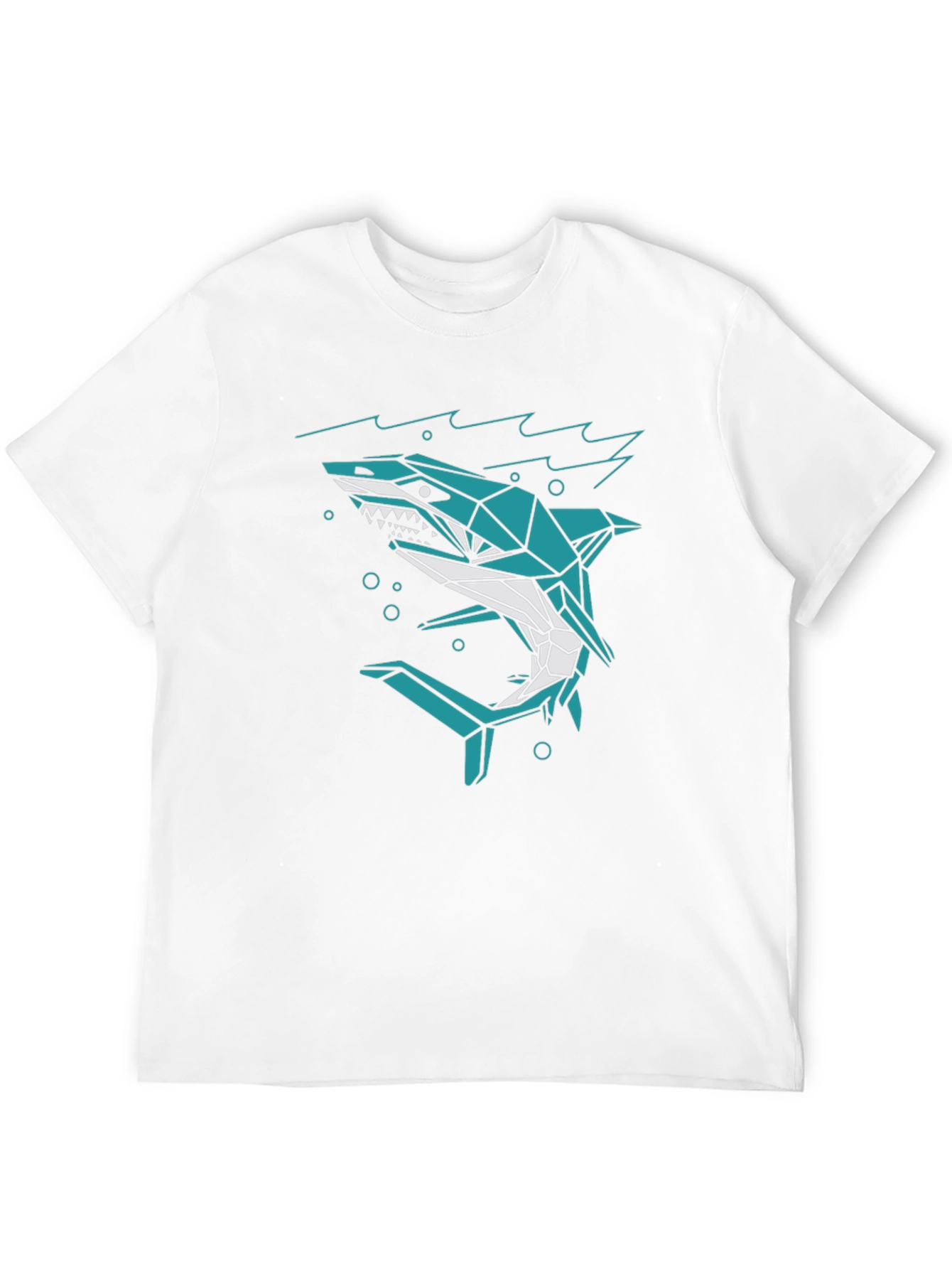 Geometric Shark Graphic Tee - Mens Black T-Shirt