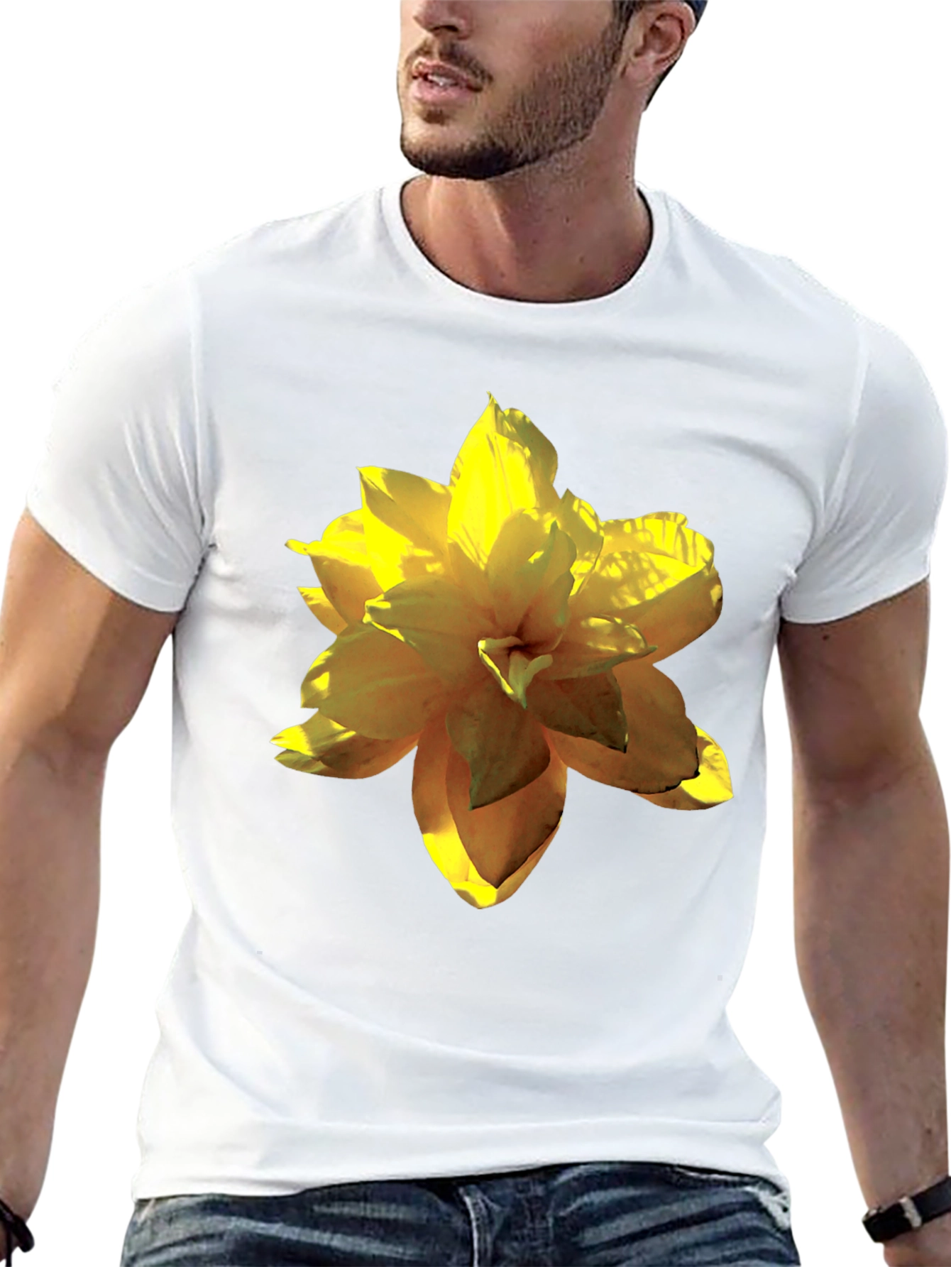 Floral Print Black T-Shirt for Men