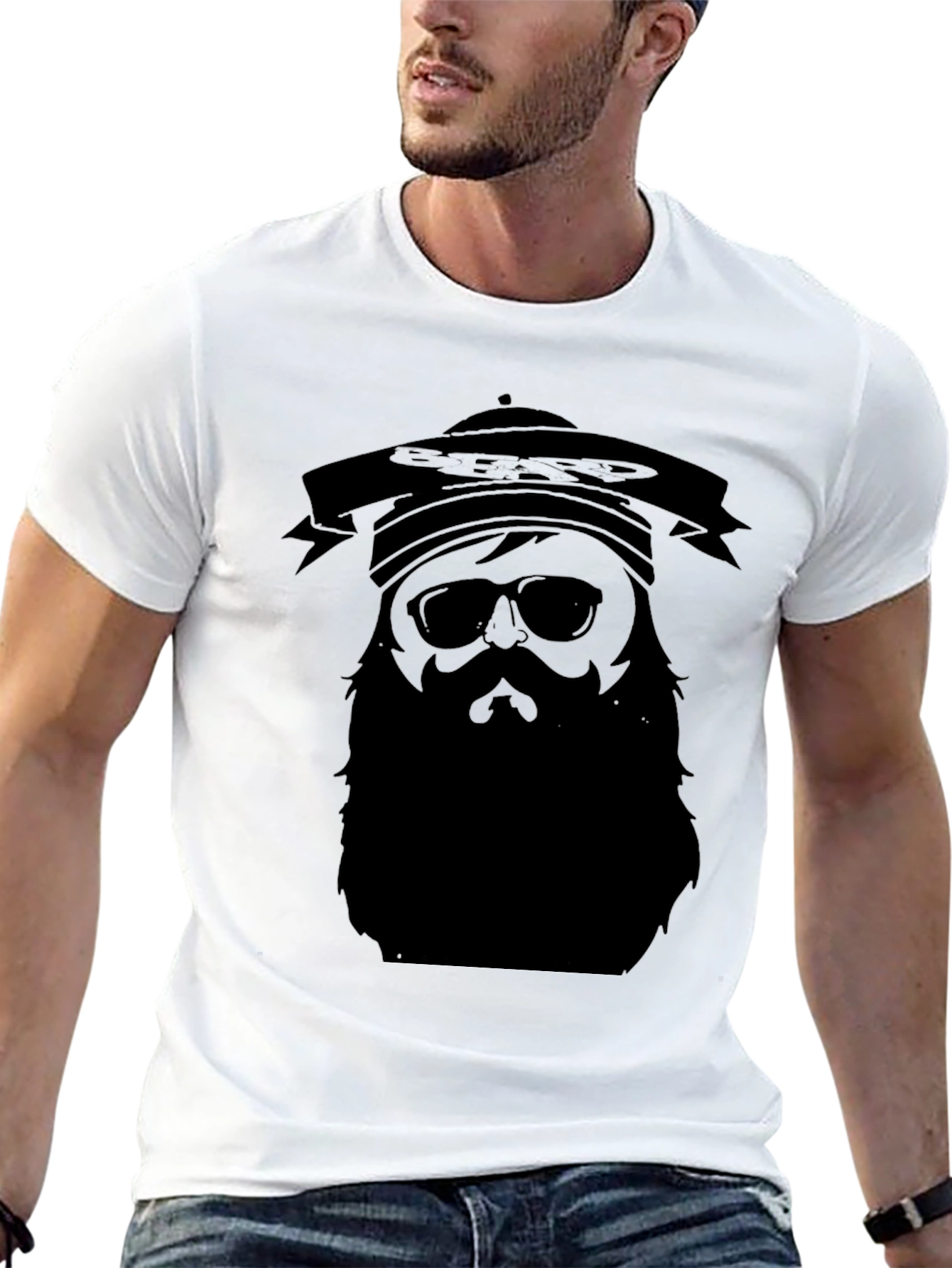 Bearded Man Graphic Tee - Cool & Stylish